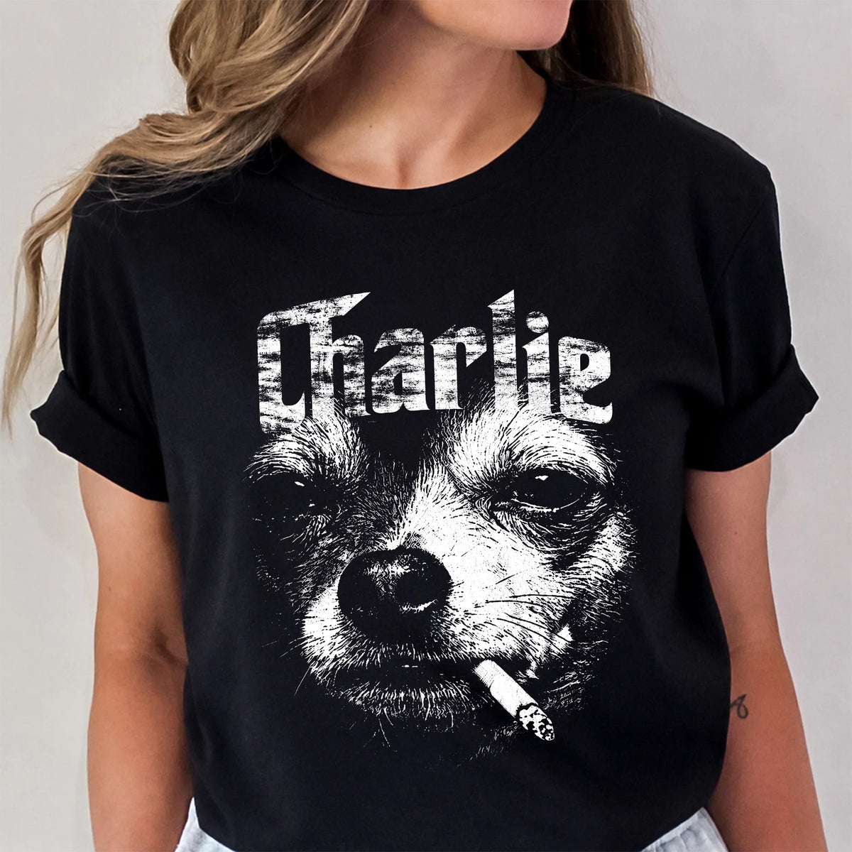 Personalized Mafia Chihuahua Vintage 90s Meme Dog Graphic Tee