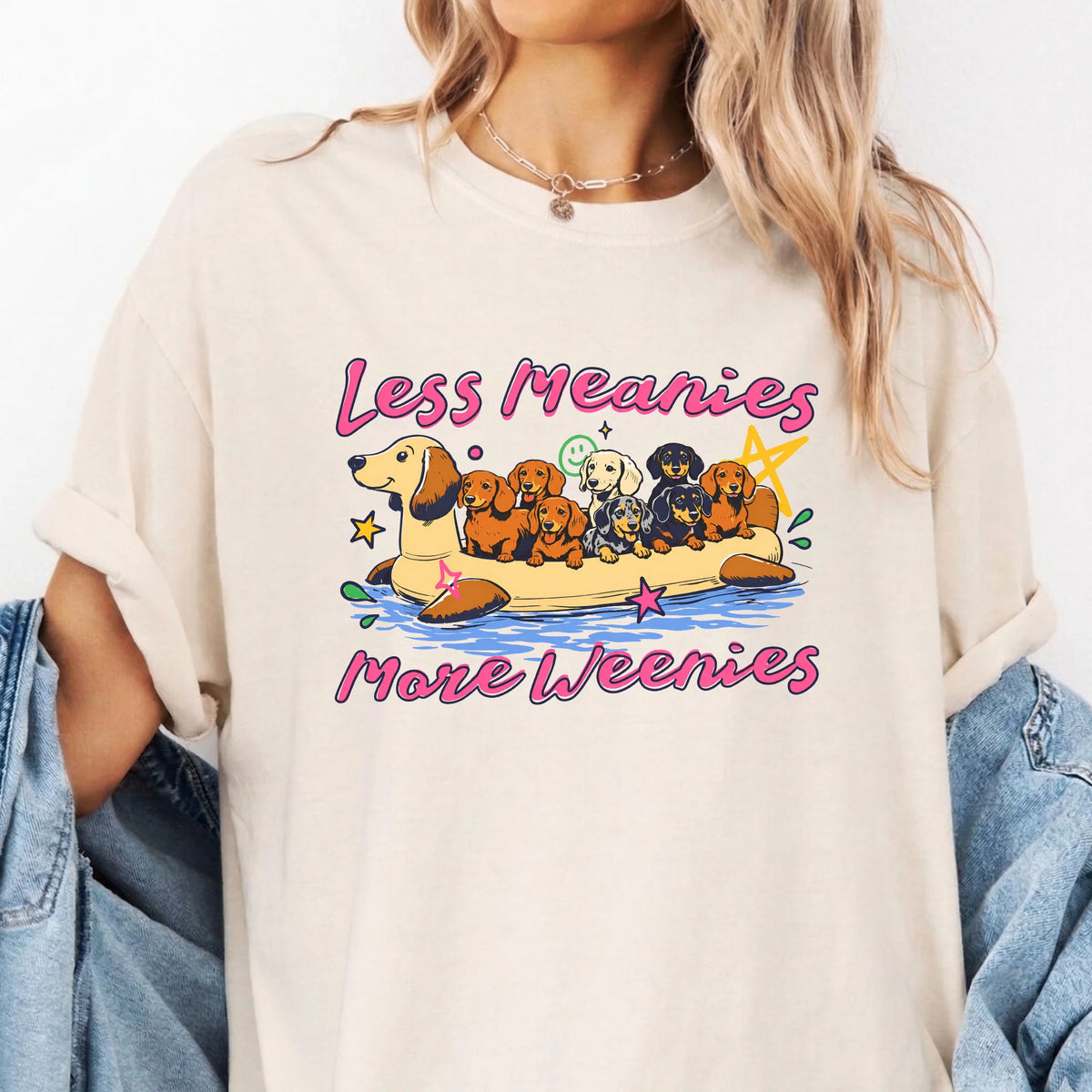 Less Meanies More Weenies Shirt, Funny Dachshund Mom Gift