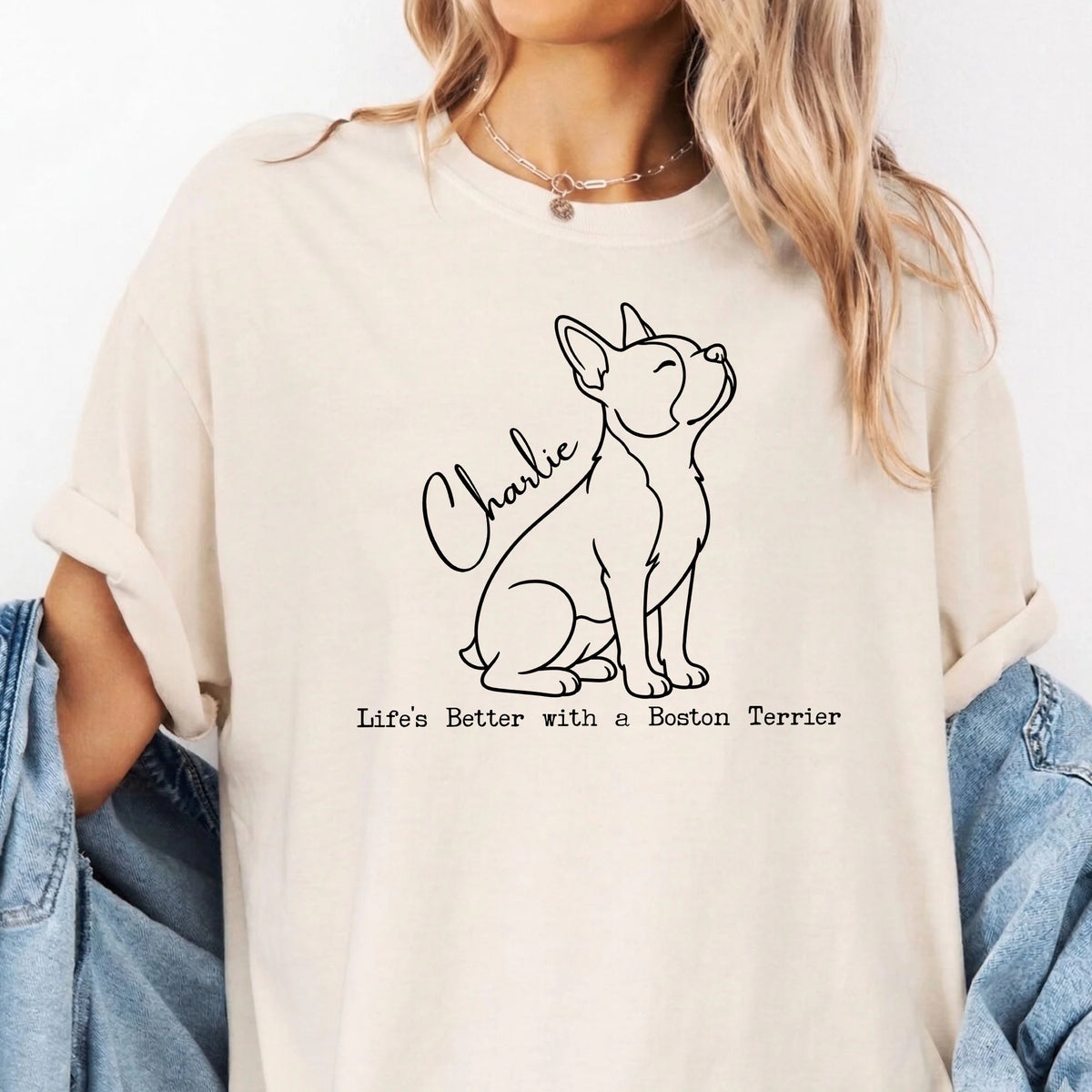 Custom Name Boston Terrier Shirt Personalized Dog Tee