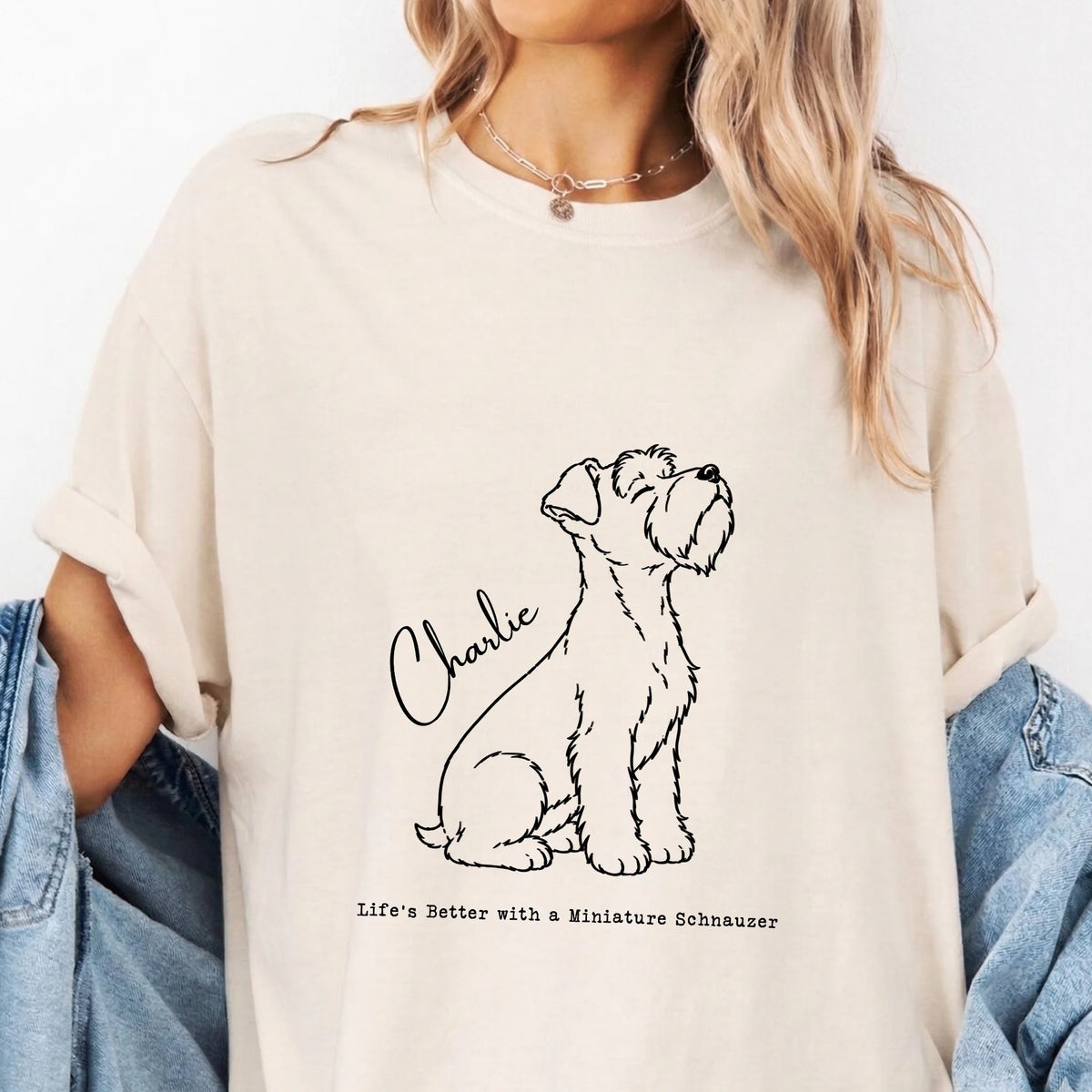 Custom Name Miniature Schnauzer Shirt Personalized Dog Tee