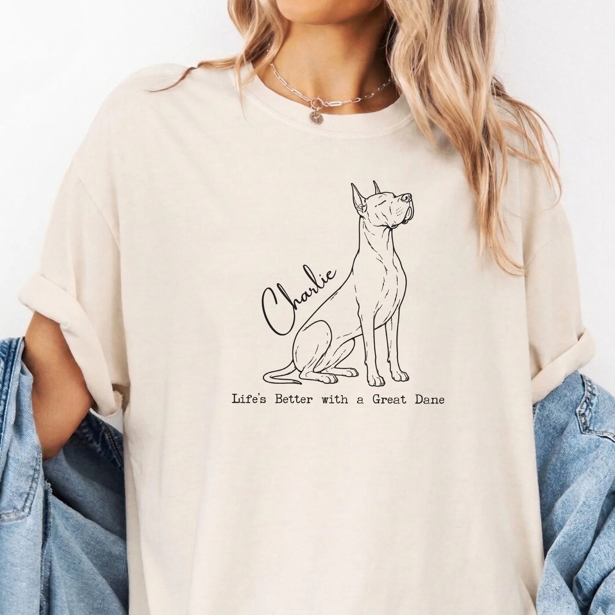 Custom Name Great Dane Shirt Personalized Dog Tee