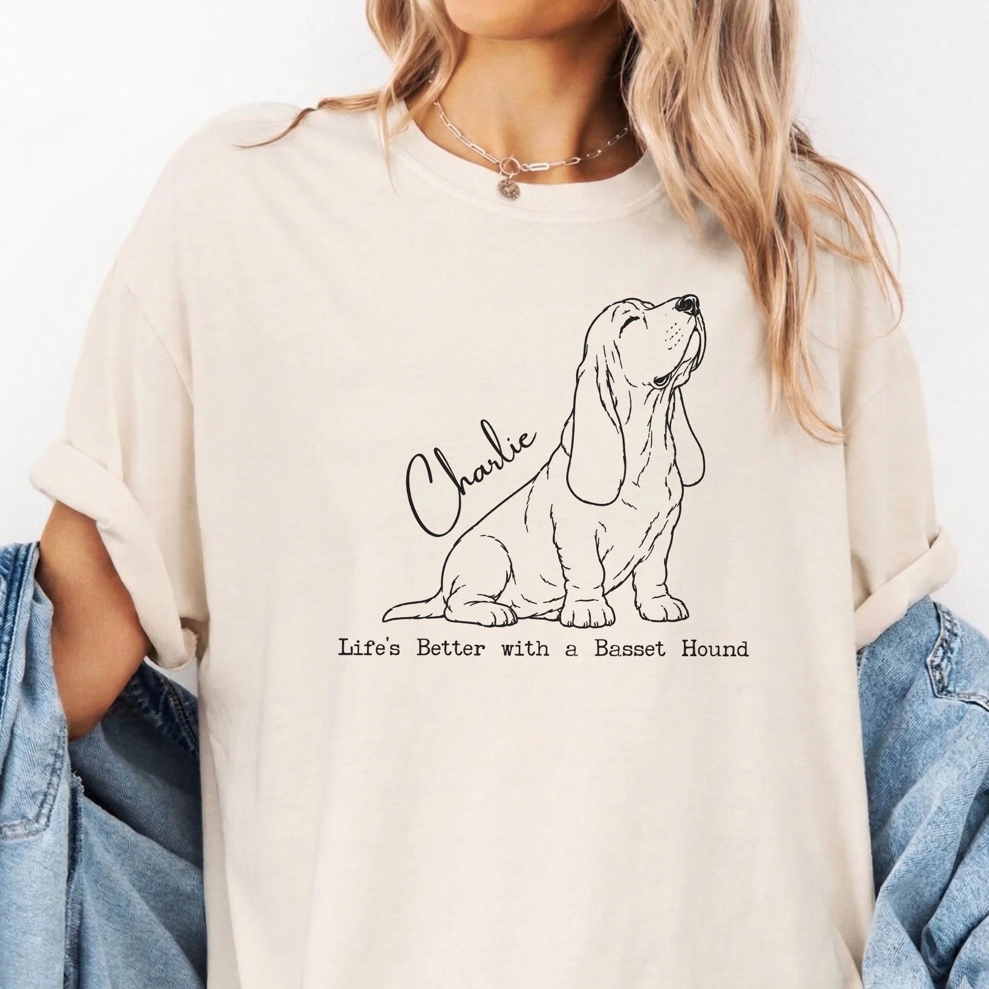 Custom Name Basset Hound Shirt Personalized Dog Tee