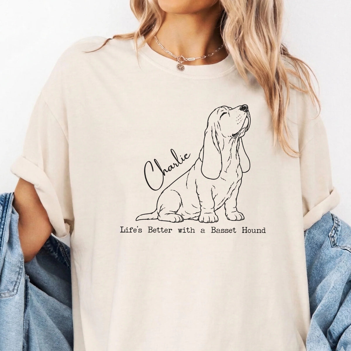 Custom Name Basset Hound Shirt Personalized Dog Tee