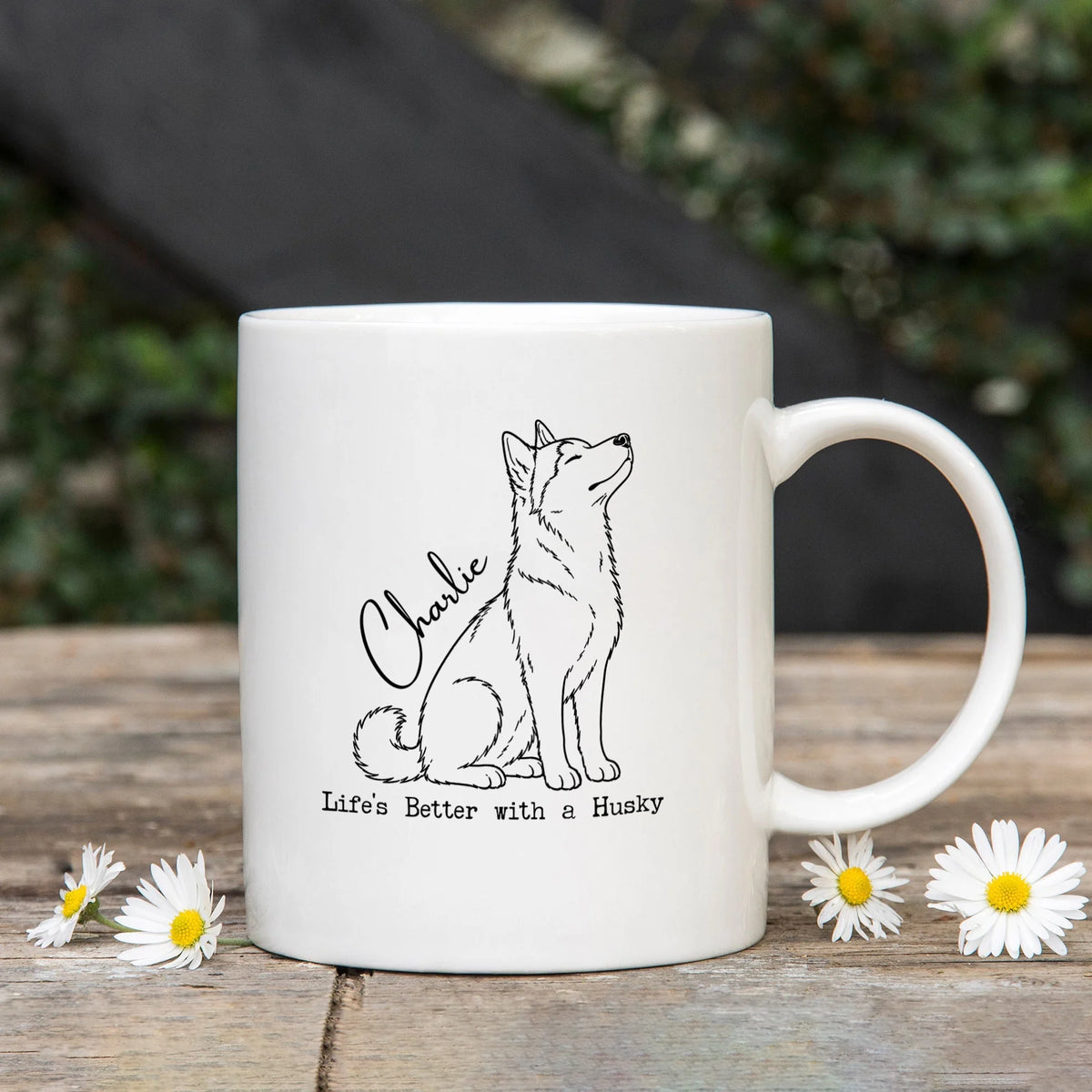 Custom Name Husky Mug Personalized Dog Coffee Cup