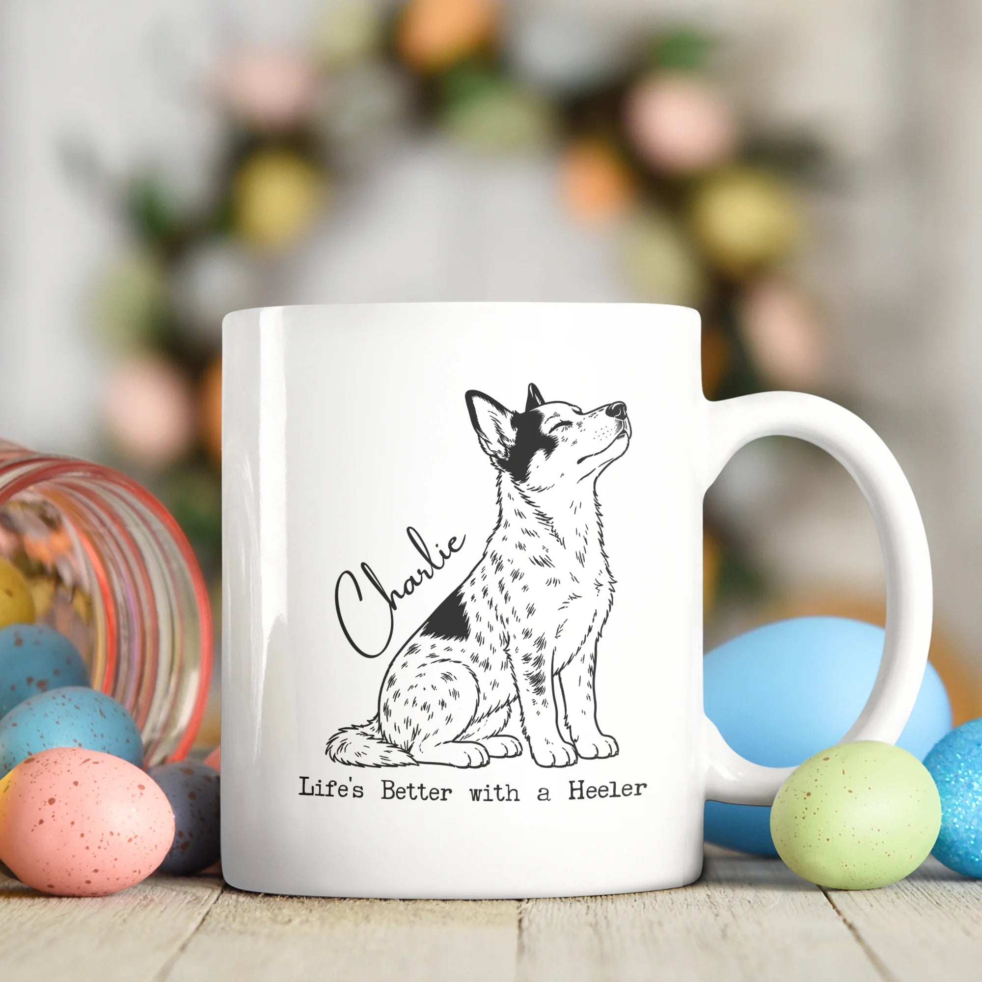 Custom Name Heeler Mug Personalized Dog Coffee Cup