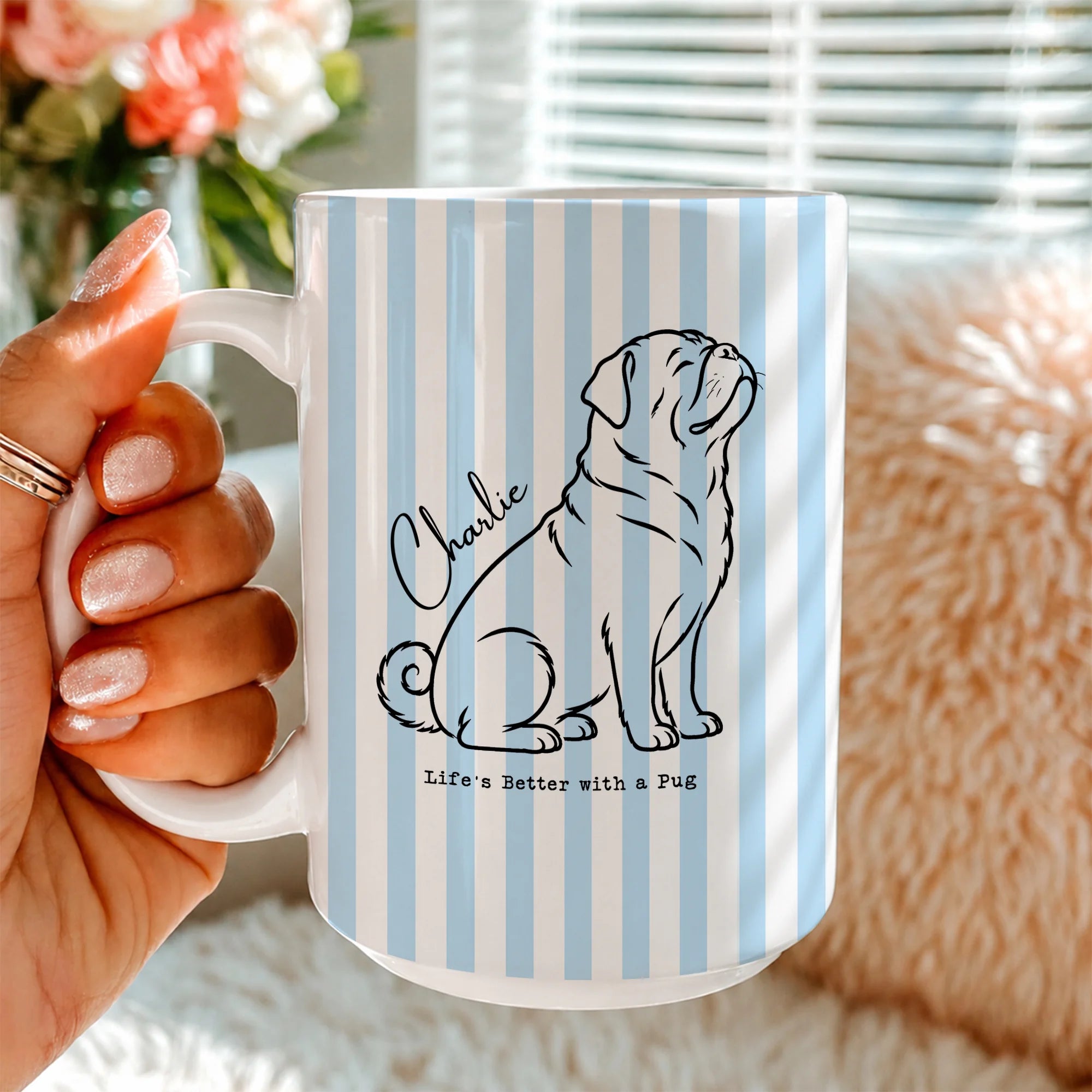 Custom Name Pug Cup for Dog Lovers