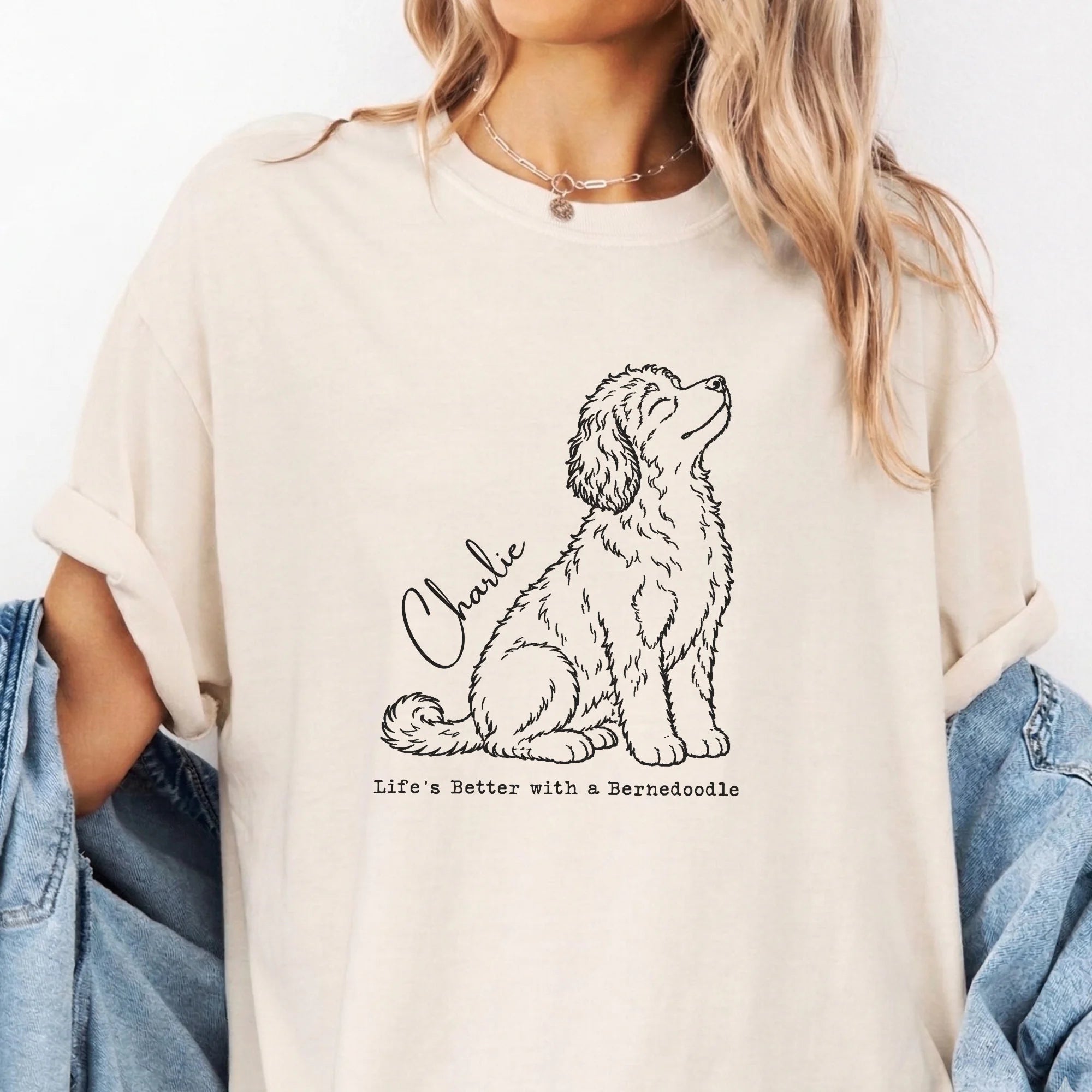 Custom Name Bernedoodle Shirt Personalized Doodle Dog Tee