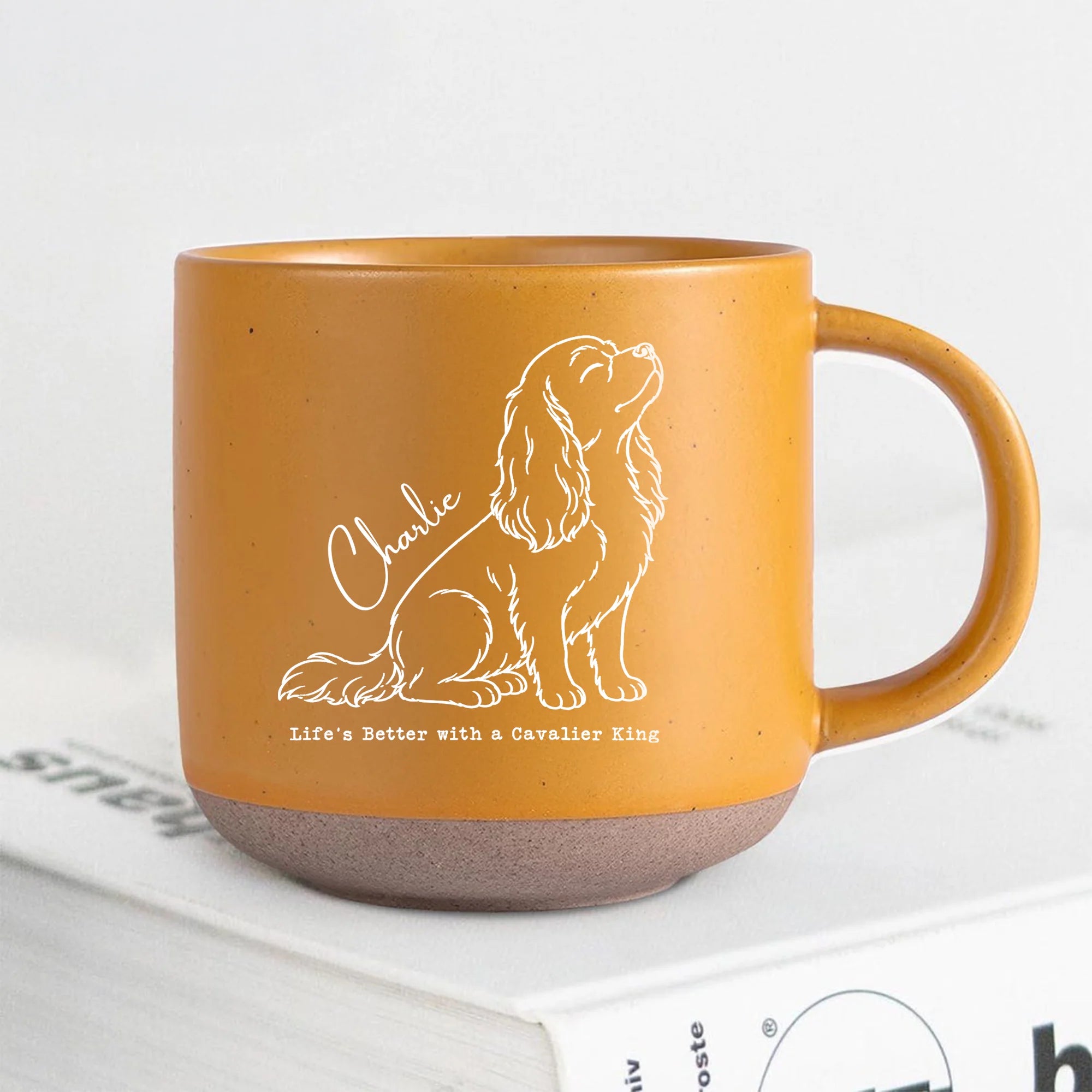 Custom Name Cavalier King 12oz Pottery Mug