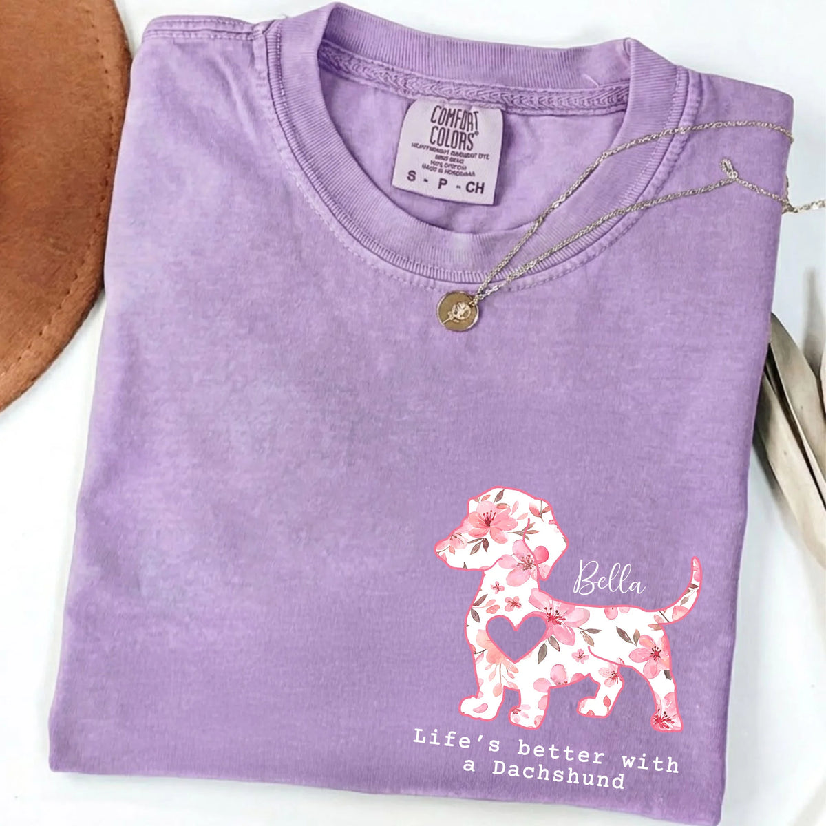 Comfort Colors Dachshund Shirt, Personalized Doxie Mom Tee, Dog Mama Gift