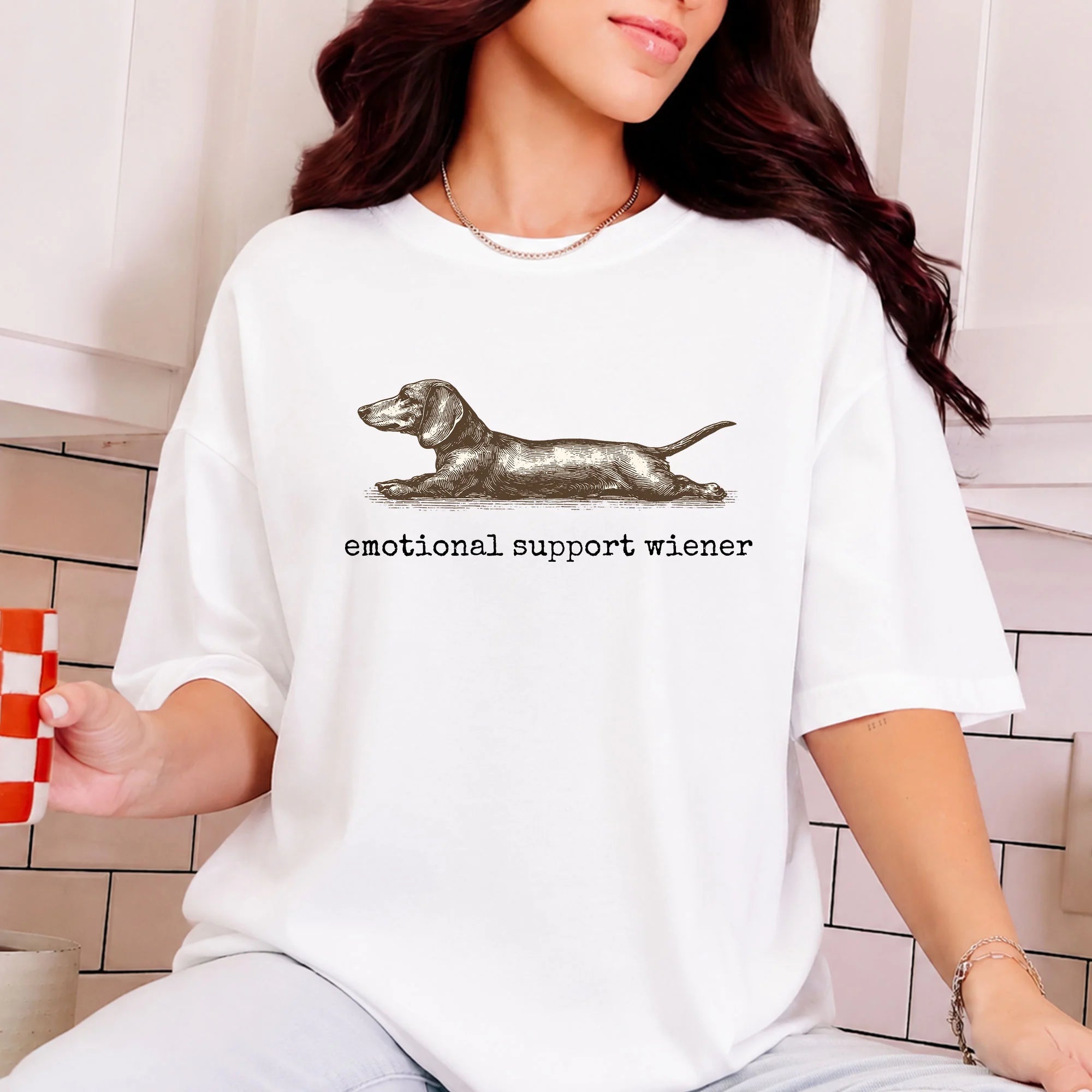 Dachshund Comfort Colors Tee, Emotional Support Wiener Shirt, Doxie Mom