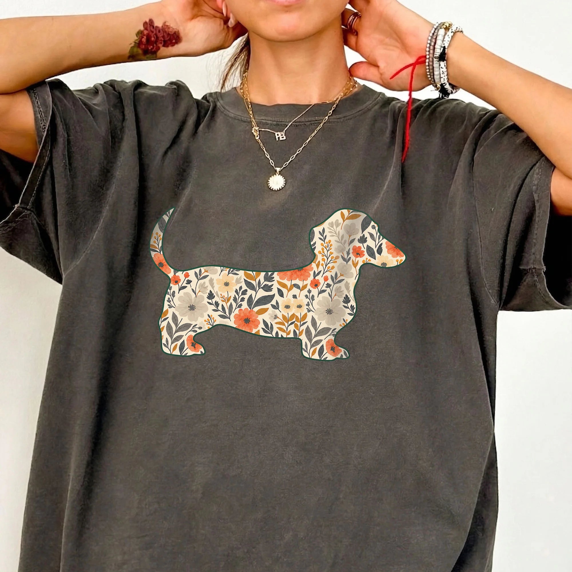 Floral Dachshund Mom Shirt Wiener Dog Tee Weenie Dog Owner Gift