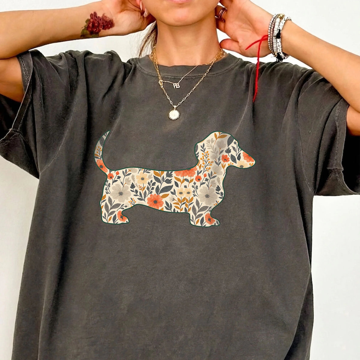 Floral Dachshund Mom Shirt Wiener Dog Tee Weenie Dog Owner Gift