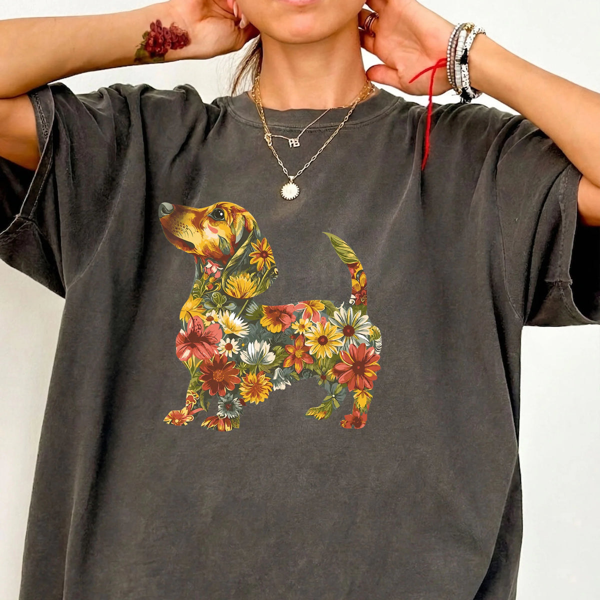 Floral Dachshund Shirt Funny Dachshund Mom Gift For Dachshund Lover