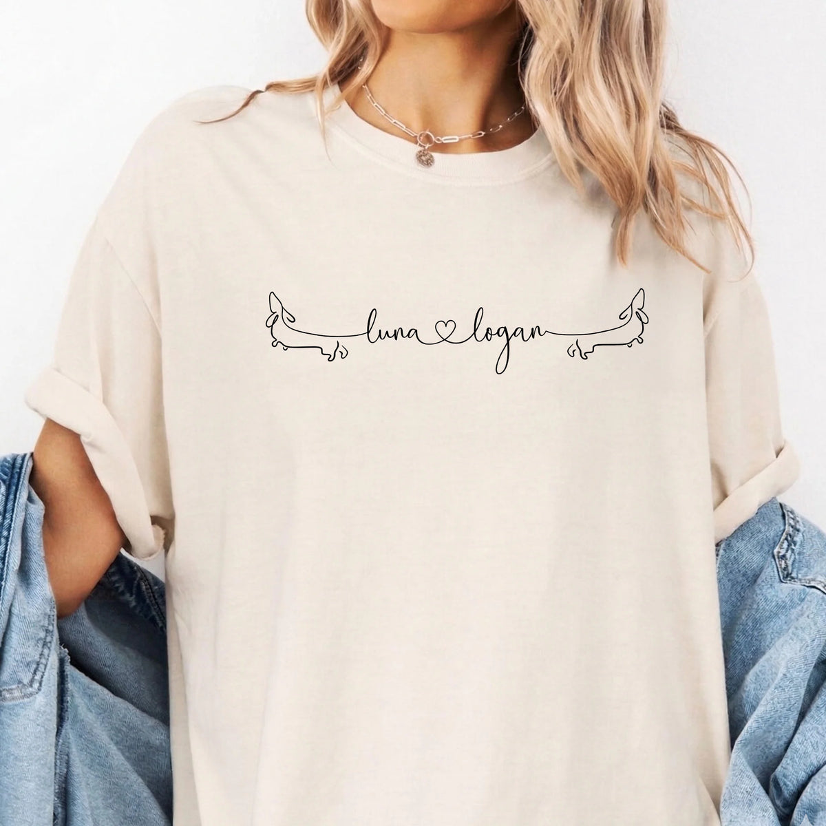 Personalized Dachshund Mom Custom Shirt, Minimalist Weenie Dog Tee, Personalized Gift