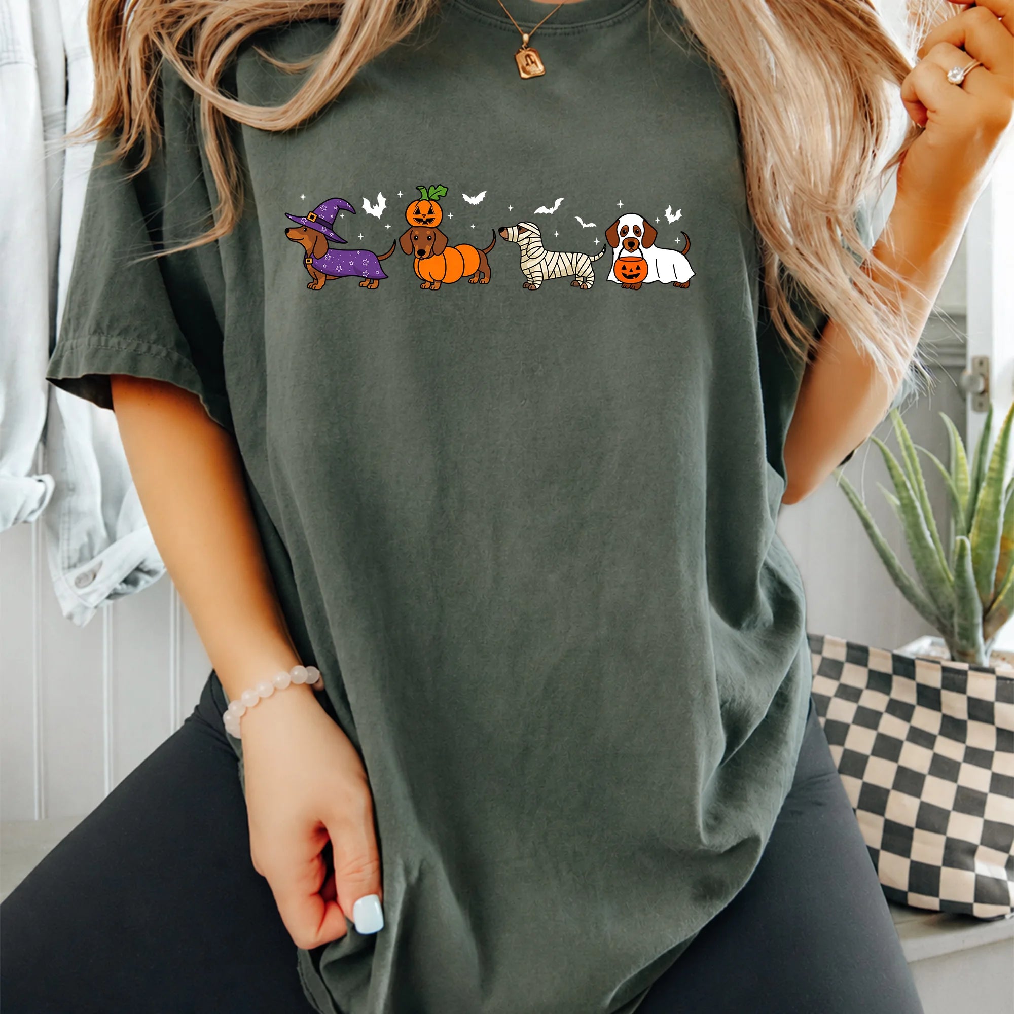 Halloween Dachshund Sweatshirt, Cute Ghost Dog Shirt, Funny Halloween Tee