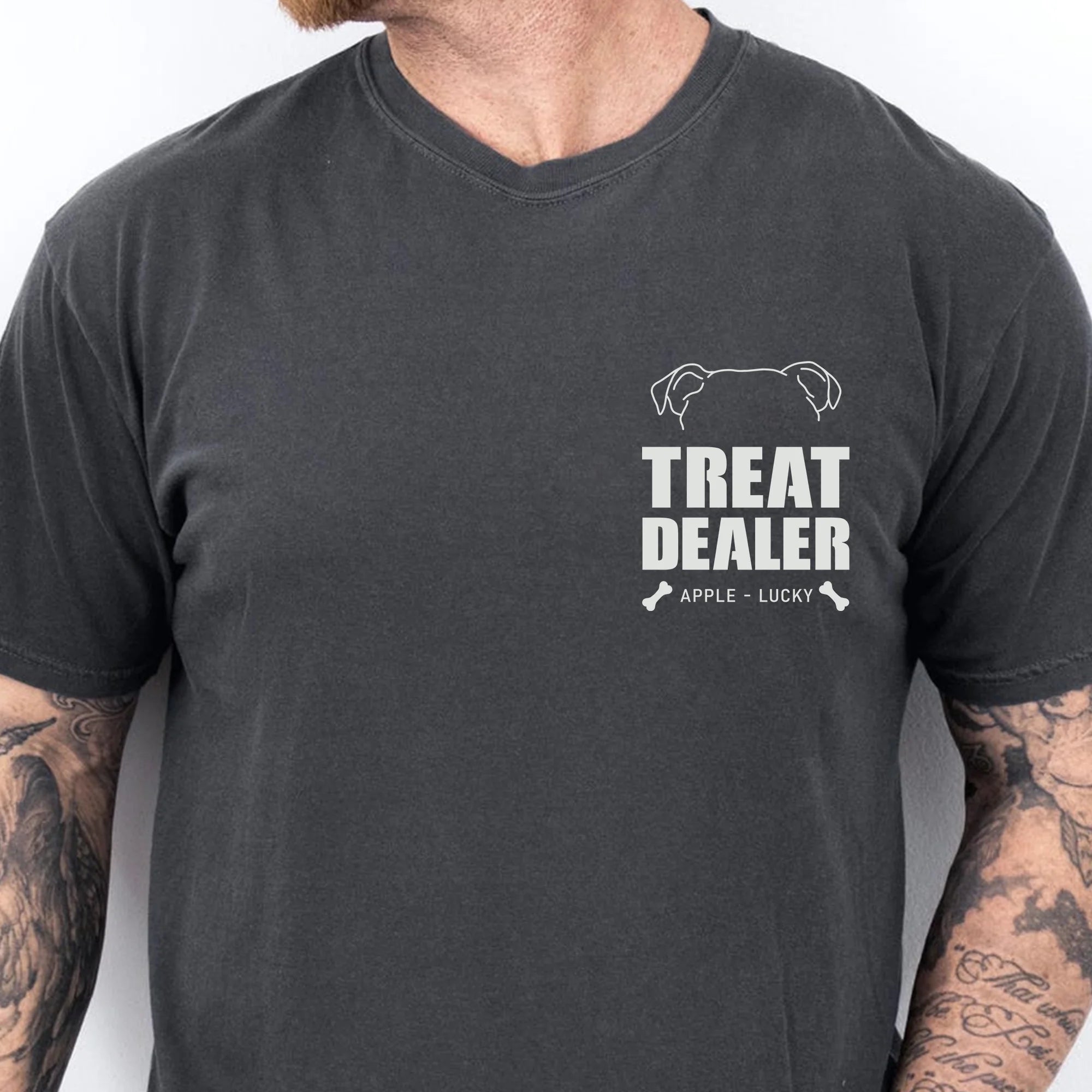 Personalized Dog Dad Treat Dealer Tee, Funny Dog Lover Gift