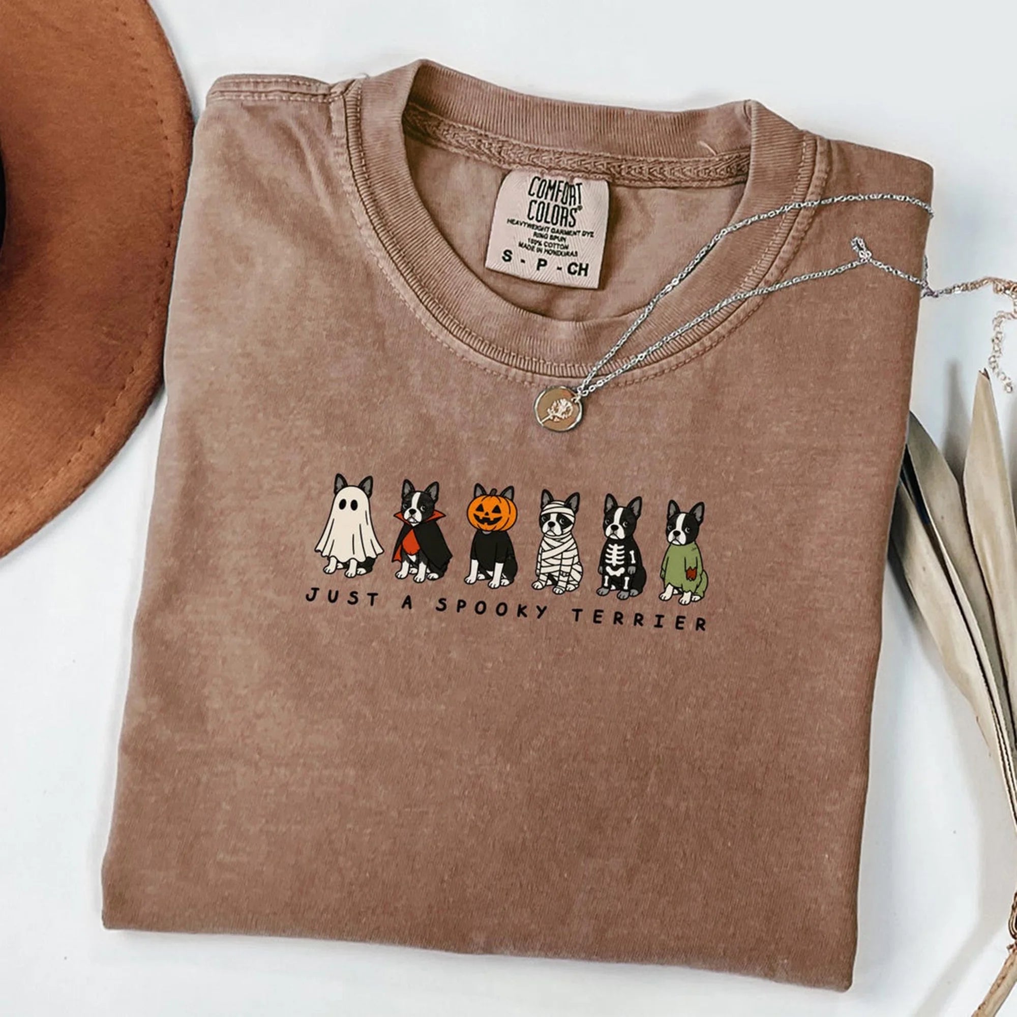 Spooky Boston Terrier Halloween Costume Shirt, Funny Dog Lover Gift