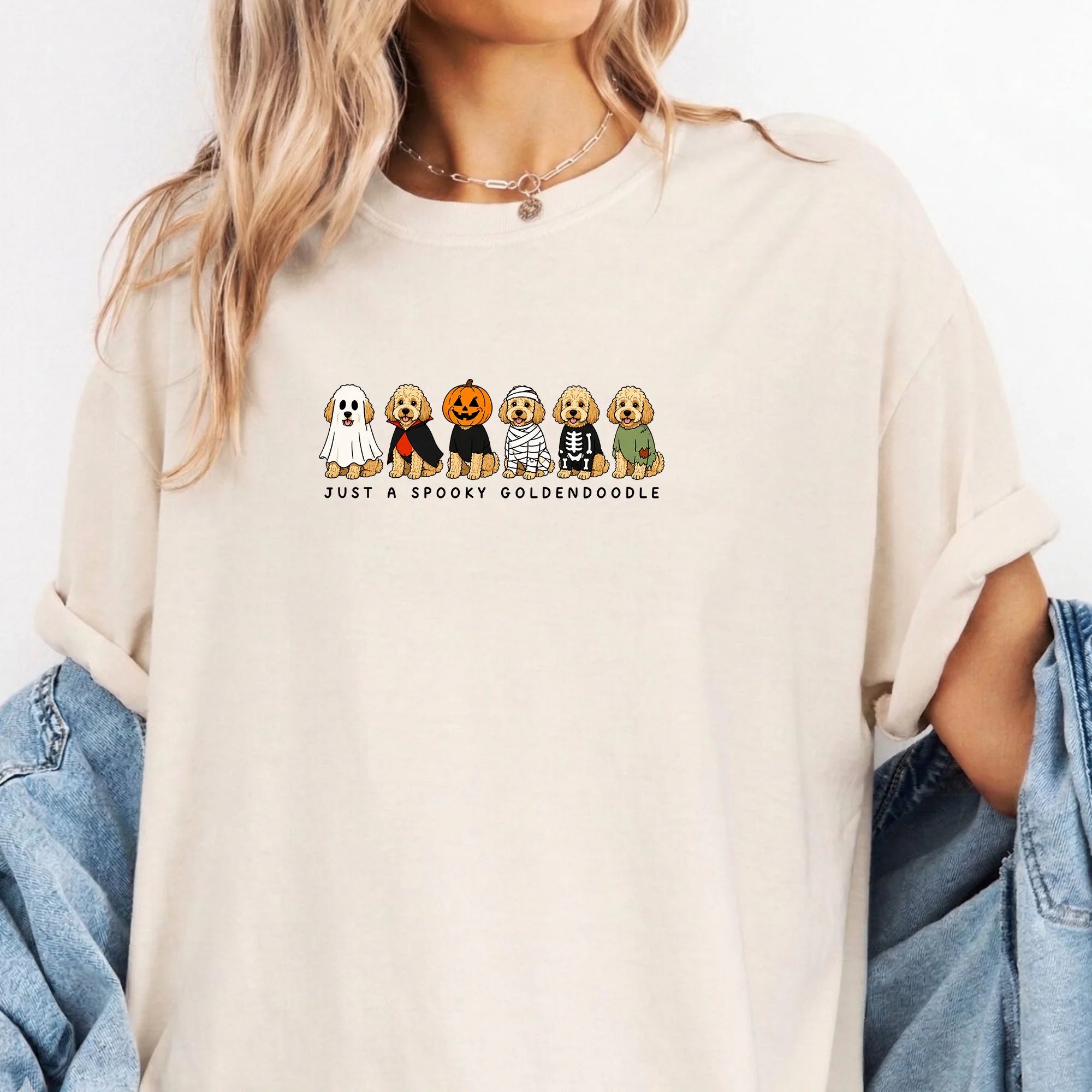Spooky Goldendoodle Halloween Shirt, Cute Funny Dog Lover Gift
