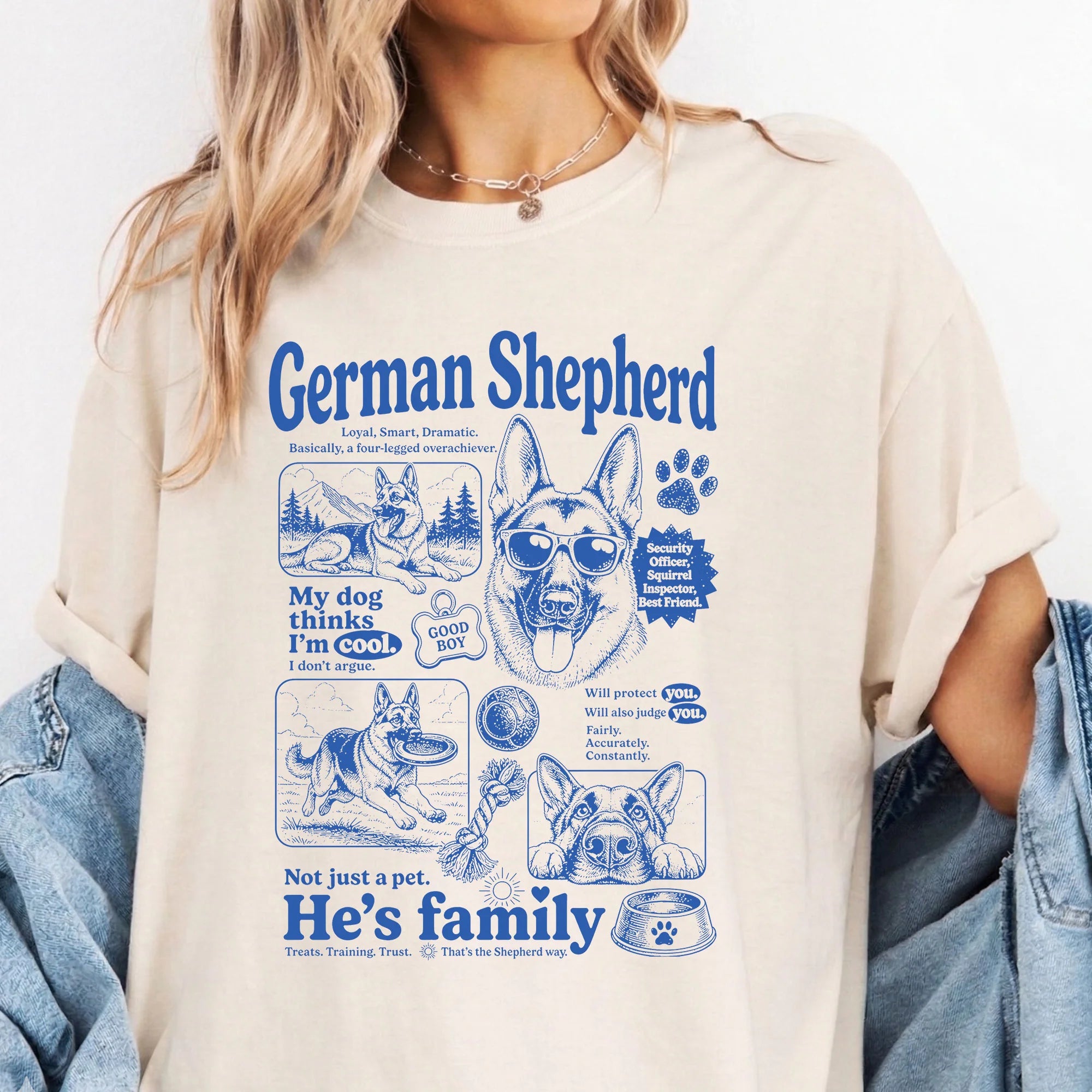 German Shepherd Shirt, Retro Dog Tee, Dog Mom Dad Gift
