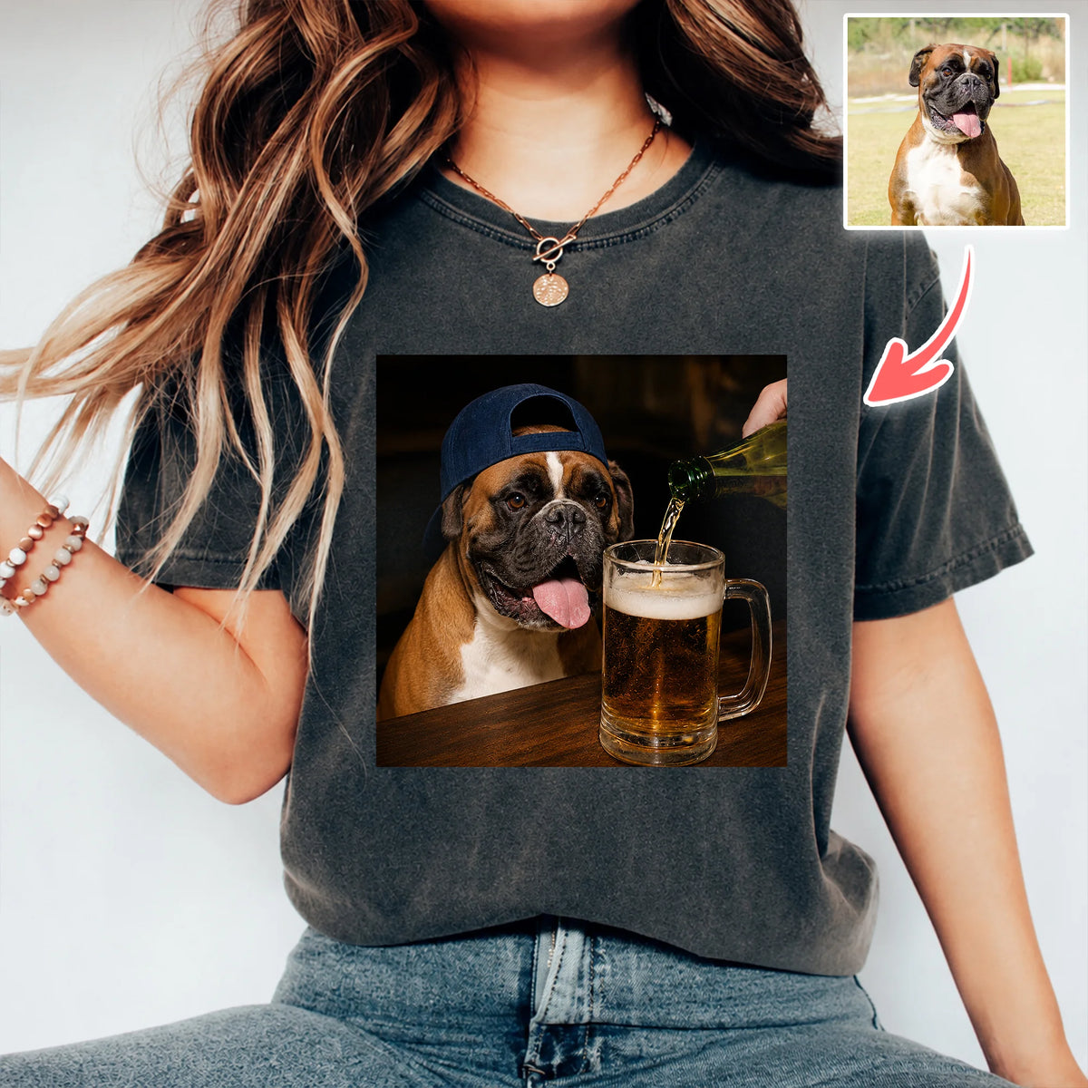 Personalized Pet Drinking Beer Coffee Shirt, Funny Sarcastic Pom Graphic Tee