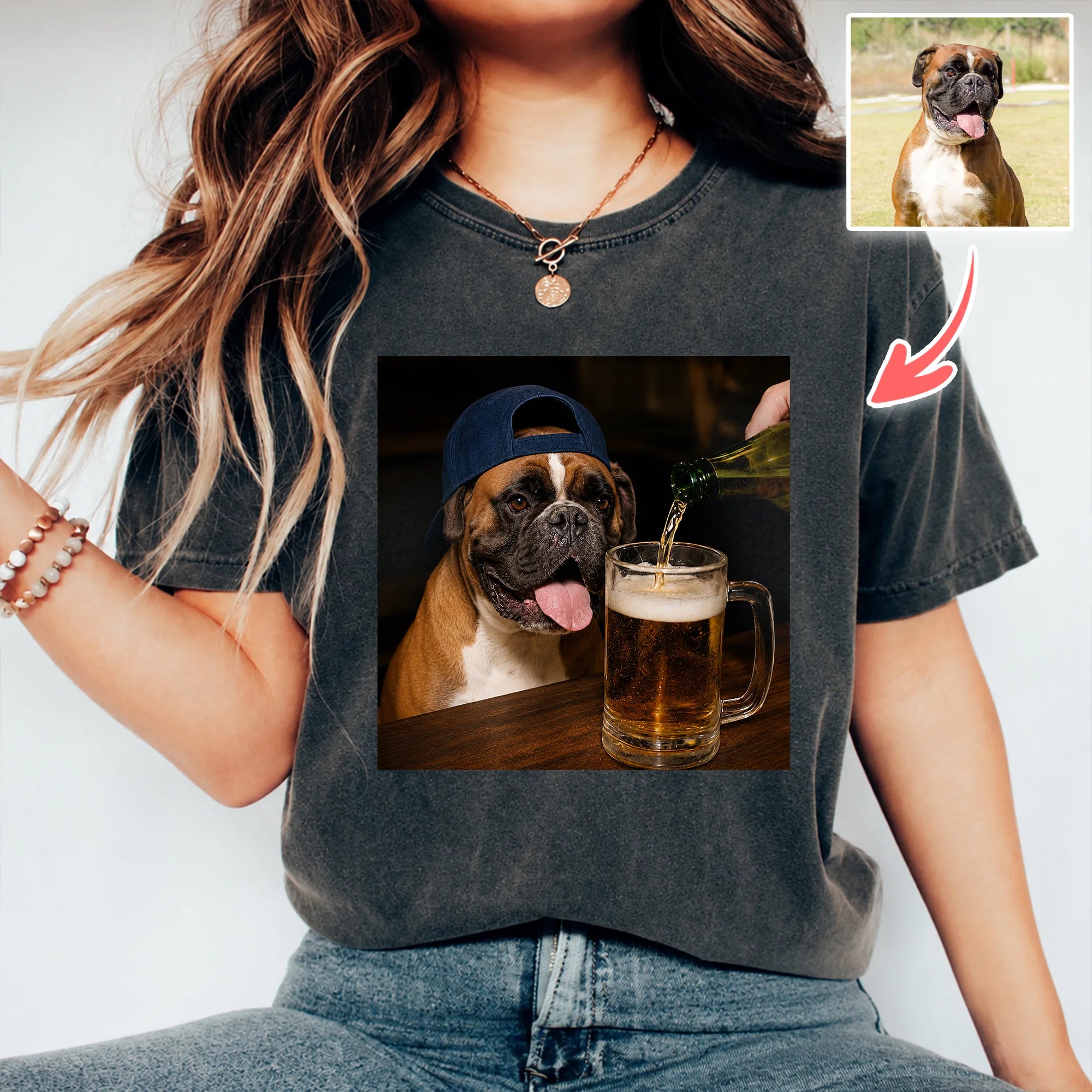 Personalized Pet Drinking Beer Coffee Shirt, Funny Sarcastic Pom Graphic Tee