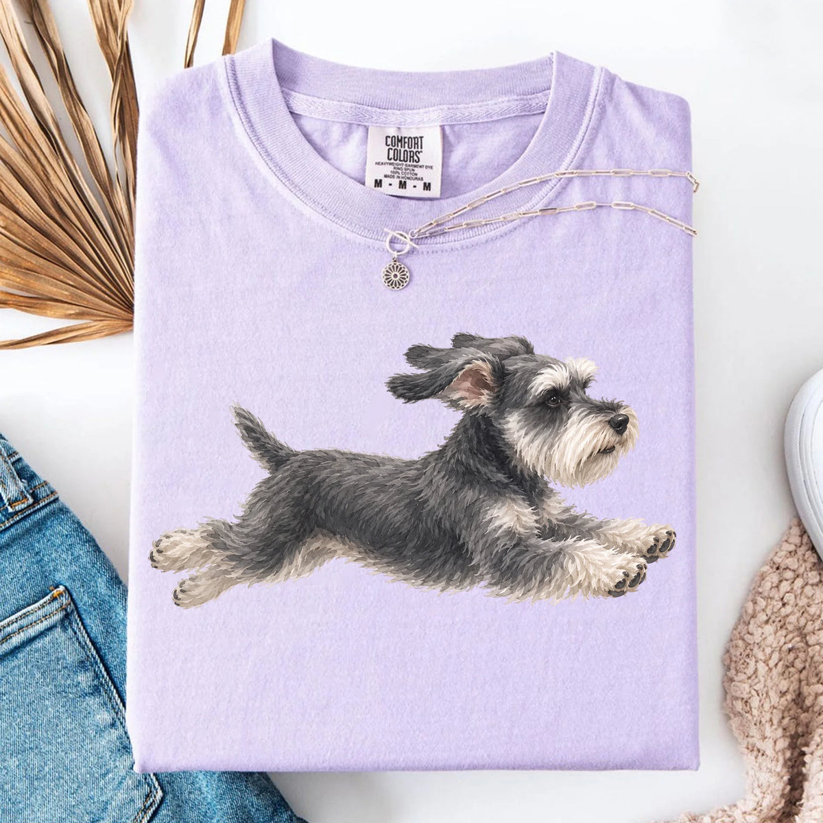 Running Miniature Schnauzer Shirt, Cute Dog Lover Schnauzer Mom Gift Tee