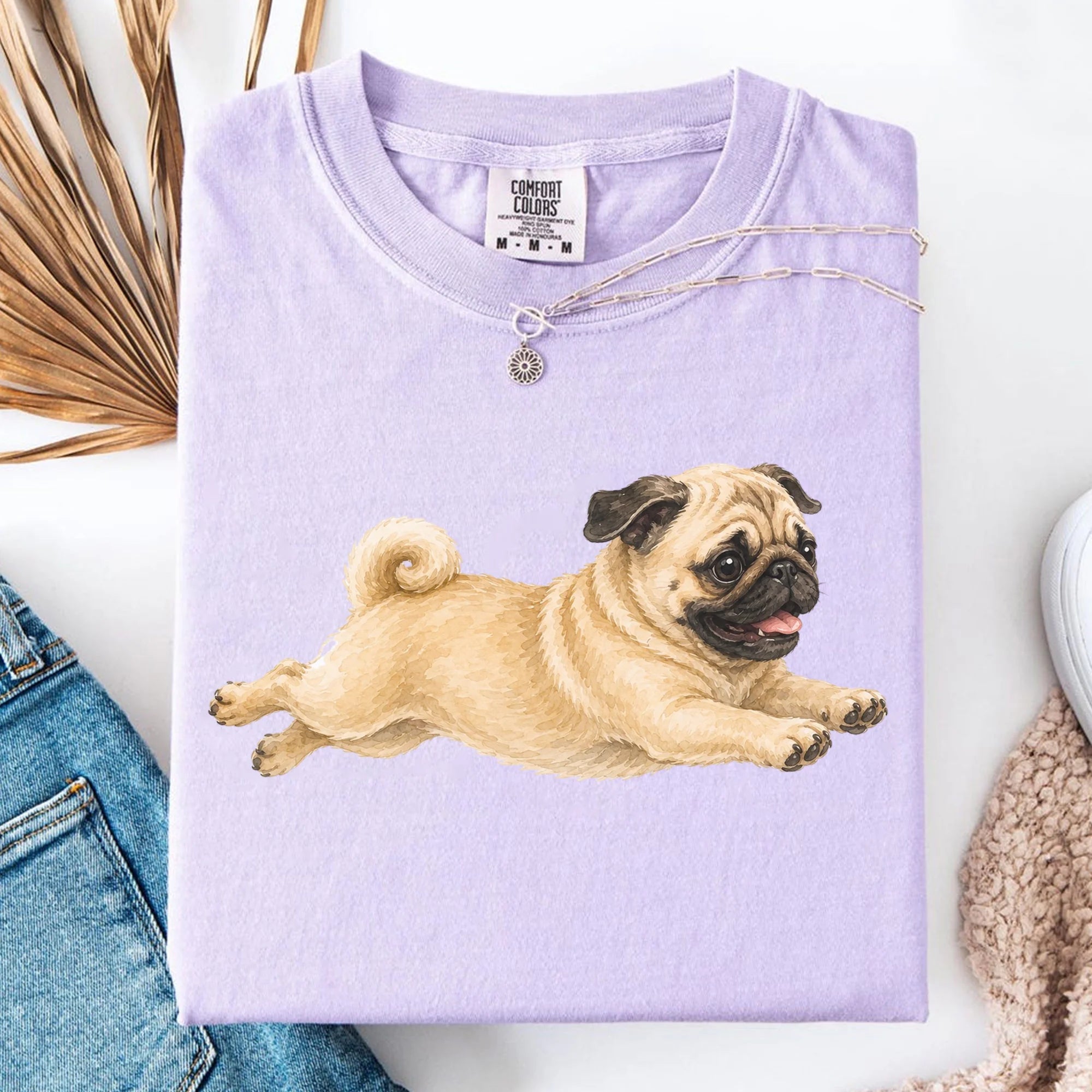 Running Pug Shirt, Cute Dog Lover Pug Mom Gift Tee