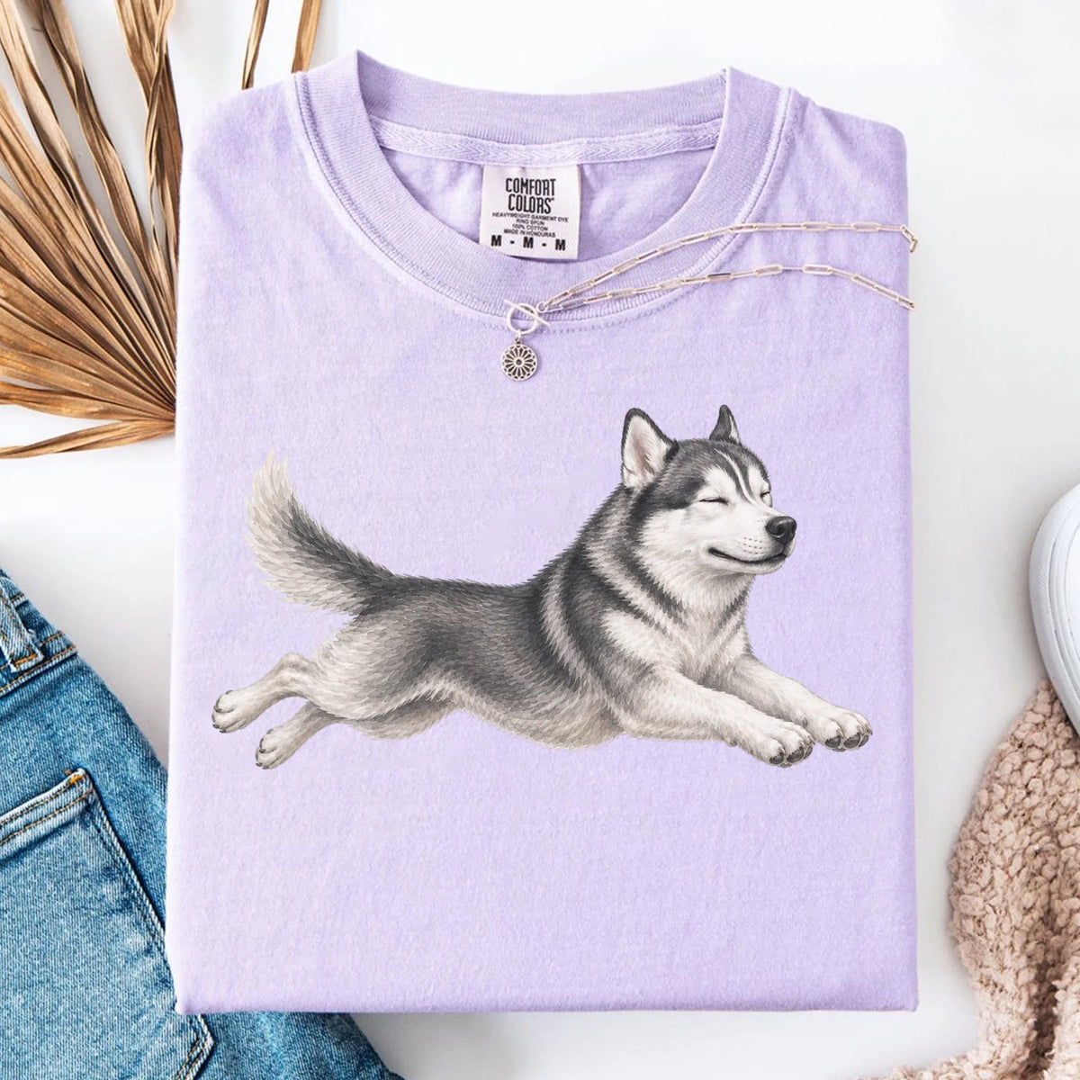 Running Husky Tee, Cute Husky Mom Shirt, Dog Lover Gift