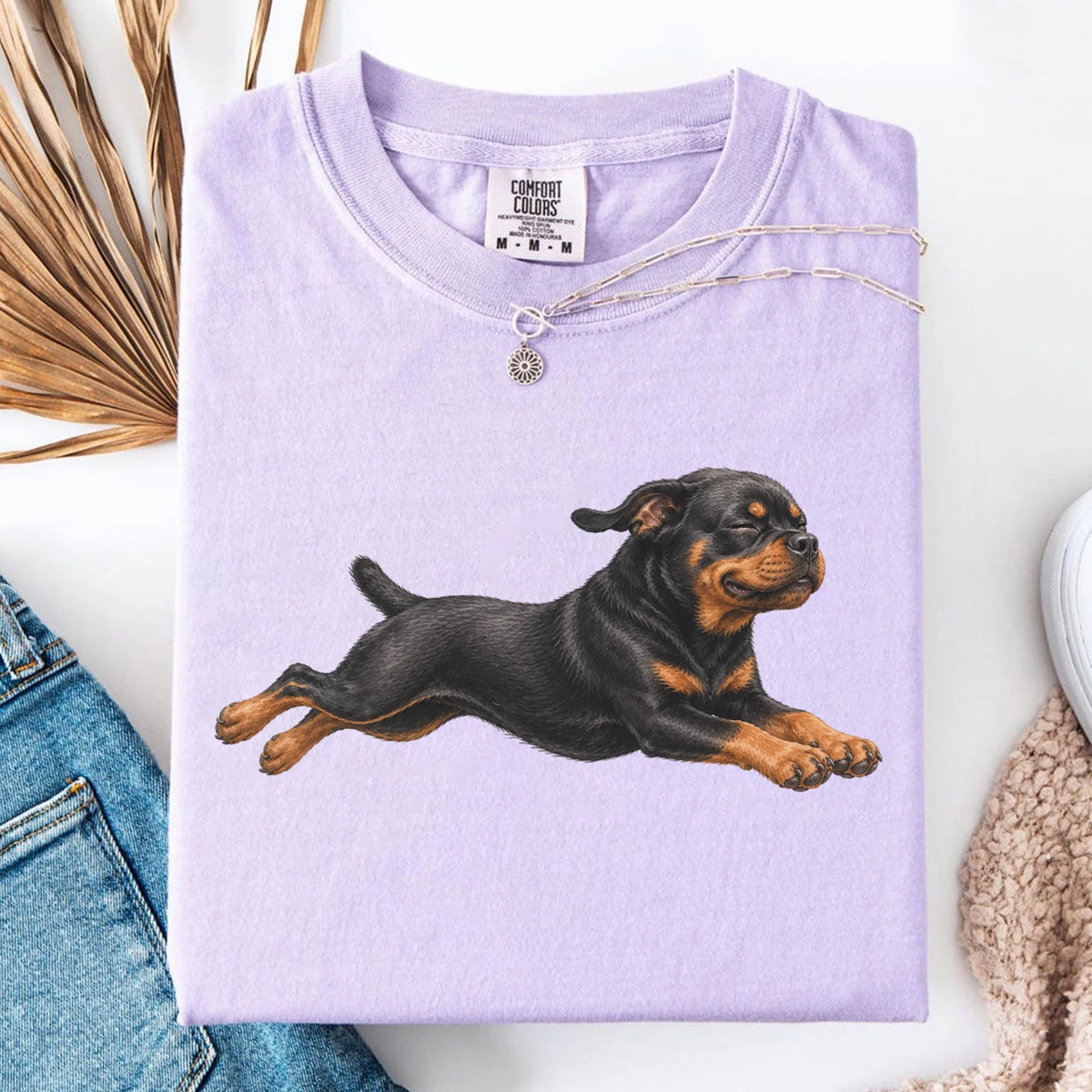 Running Rottweiler Tee, Cute Rottweiler Mom Shirt, Dog Lover Gift