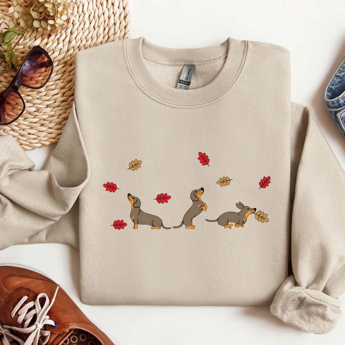 Fall Dachshund Shirt, Black Dackel Sausage Dog, Tis The Season