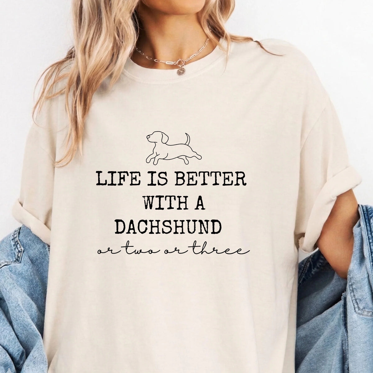 Dachshund Dog Shirt, Weenie Mama Tee, Life Better Doxie Gift