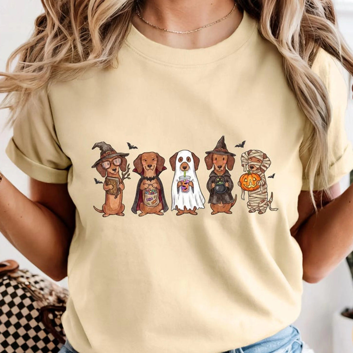 Cute Dachshund Halloween Shirt, Ghost Wiener Dog Spooky Fall Tee