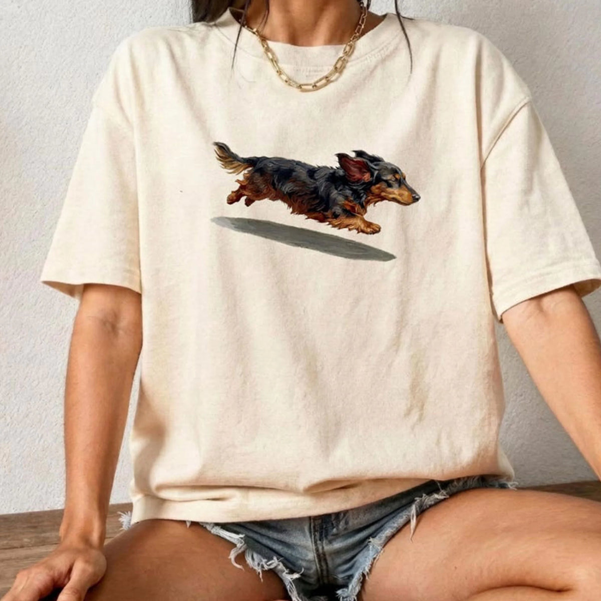 Longhair Dachshund Tee, Long Haired Dachshund Dad Gift