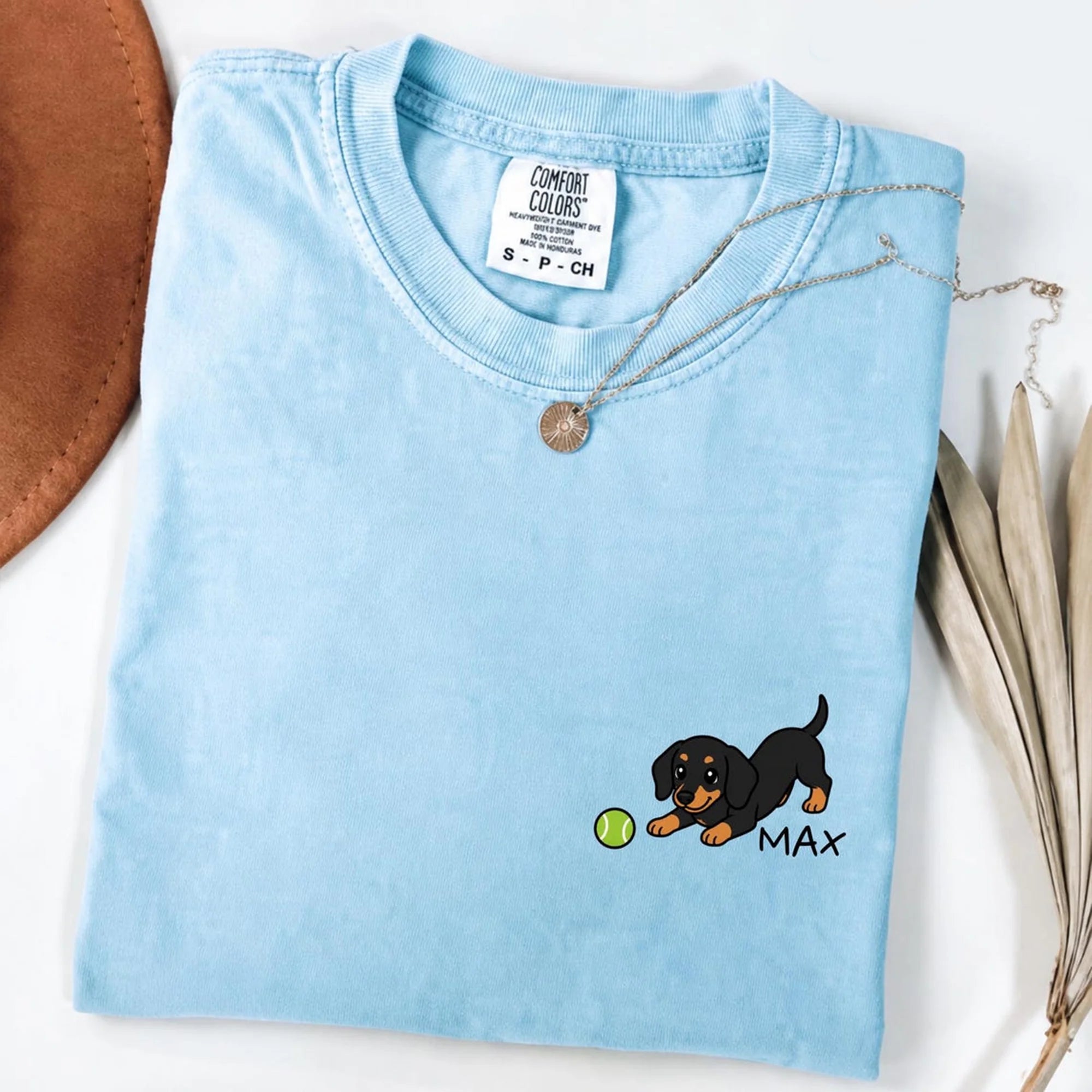 Custom Dachshund Shirt, Tennis Ball Puppy Tee, Personalized Dog Gift