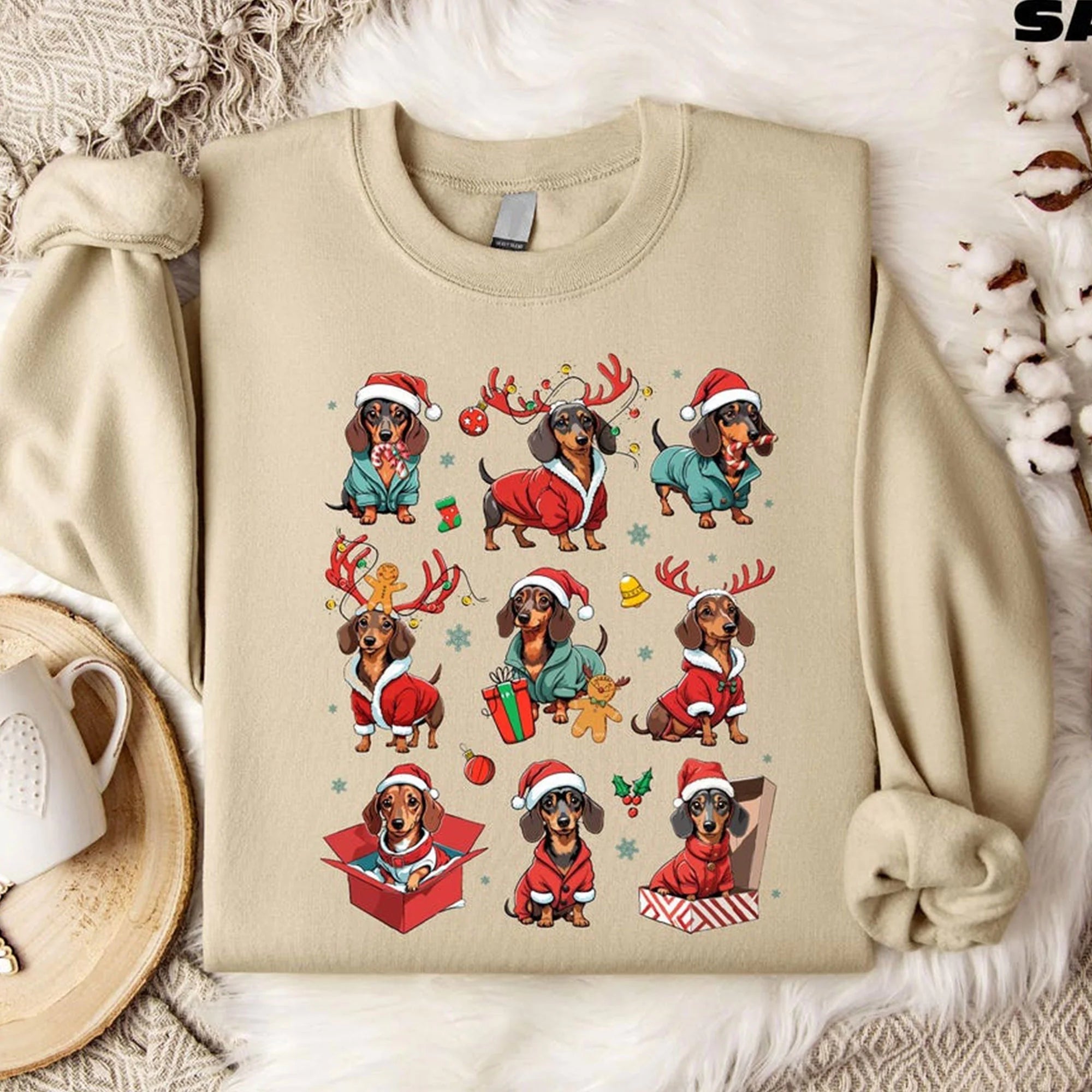 Dachshund Christmas Sweatshirt Wiener Dog Holiday Sausage Dog Gift