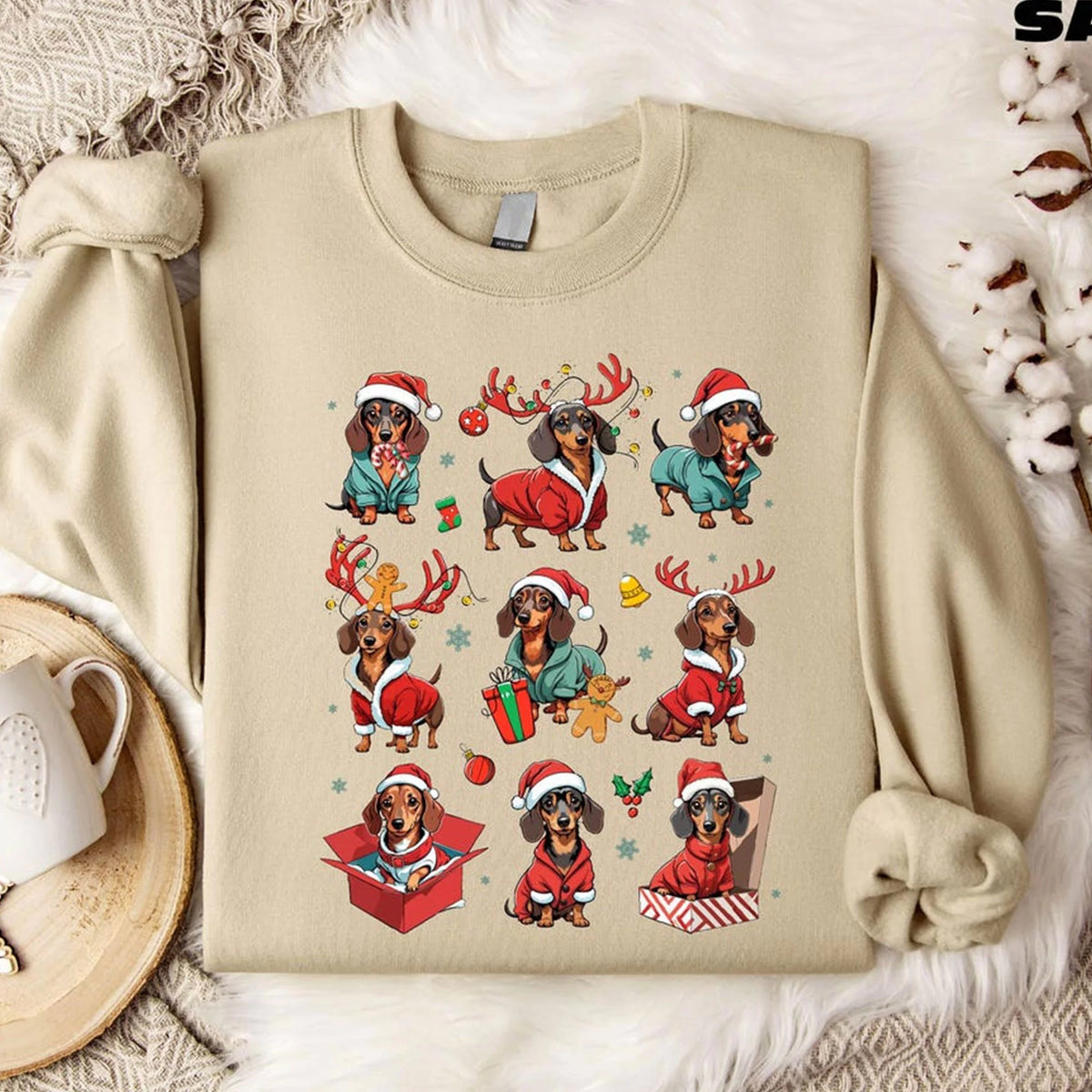 Dachshund Christmas Sweatshirt Wiener Dog Holiday Sausage Dog Gift