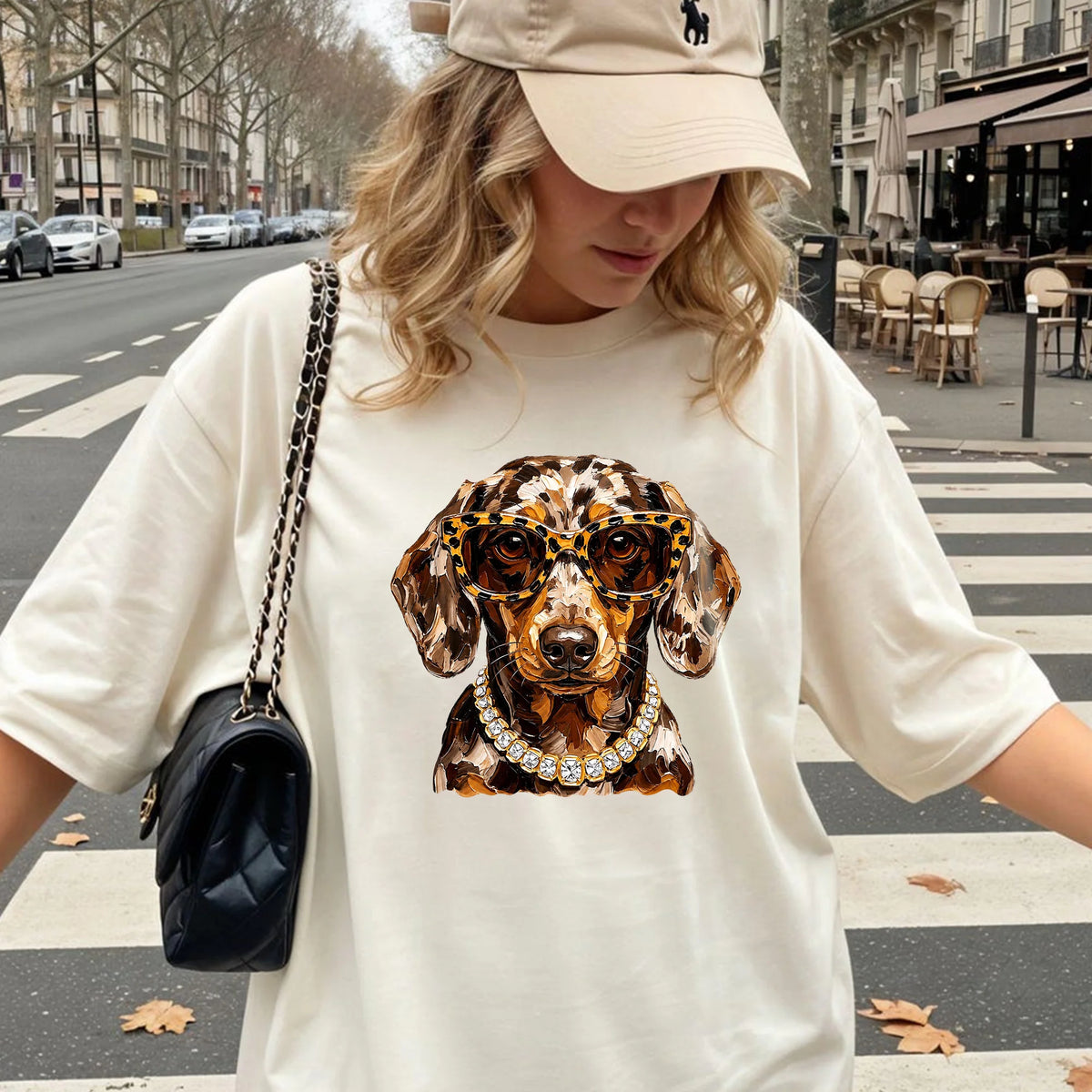 Funny Dachshund Sunglasses Comfort Colors Tee, Glam Dog Lover Gift