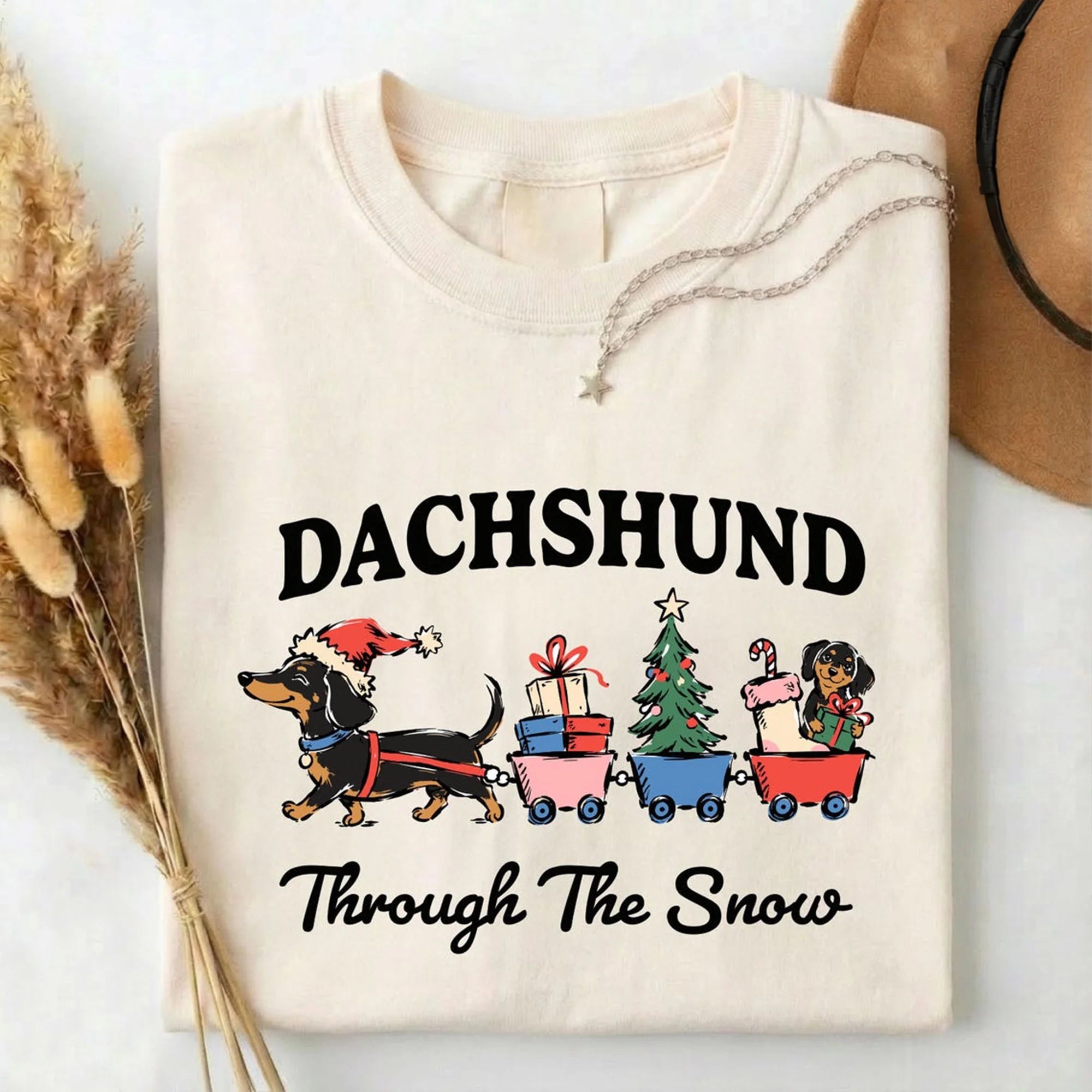 Dachshund Through The Snow Shirt, Funny Wiener Dog Christmas Tee