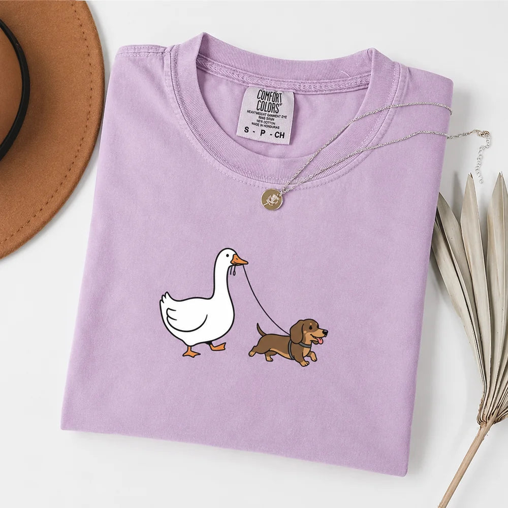 Comfort Colors Dachshund Goose Shirt Funny Wiener Dog Mom Tee