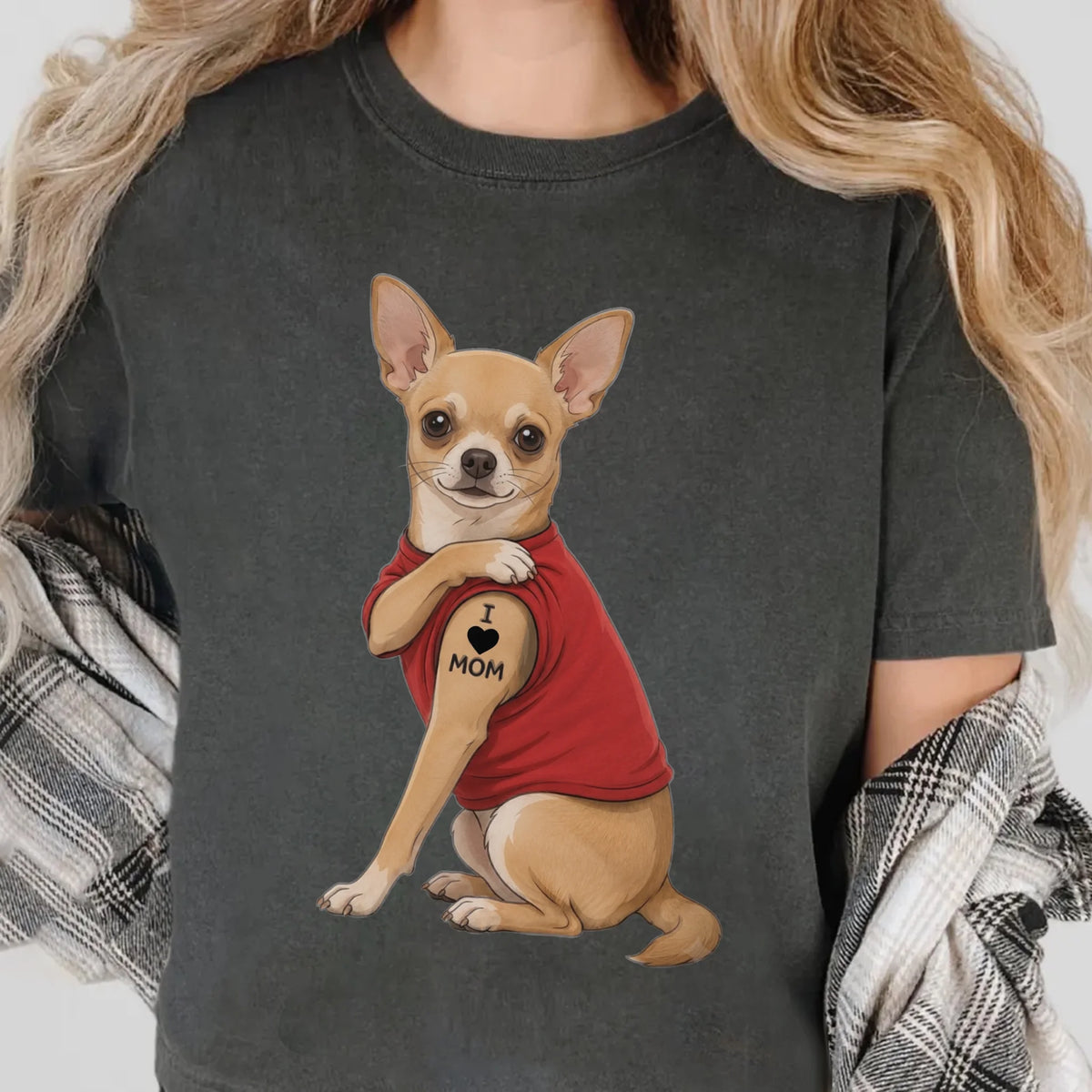 Chihuahua Tattoo Dog Shirt Retro Mom Pet Lover Tee