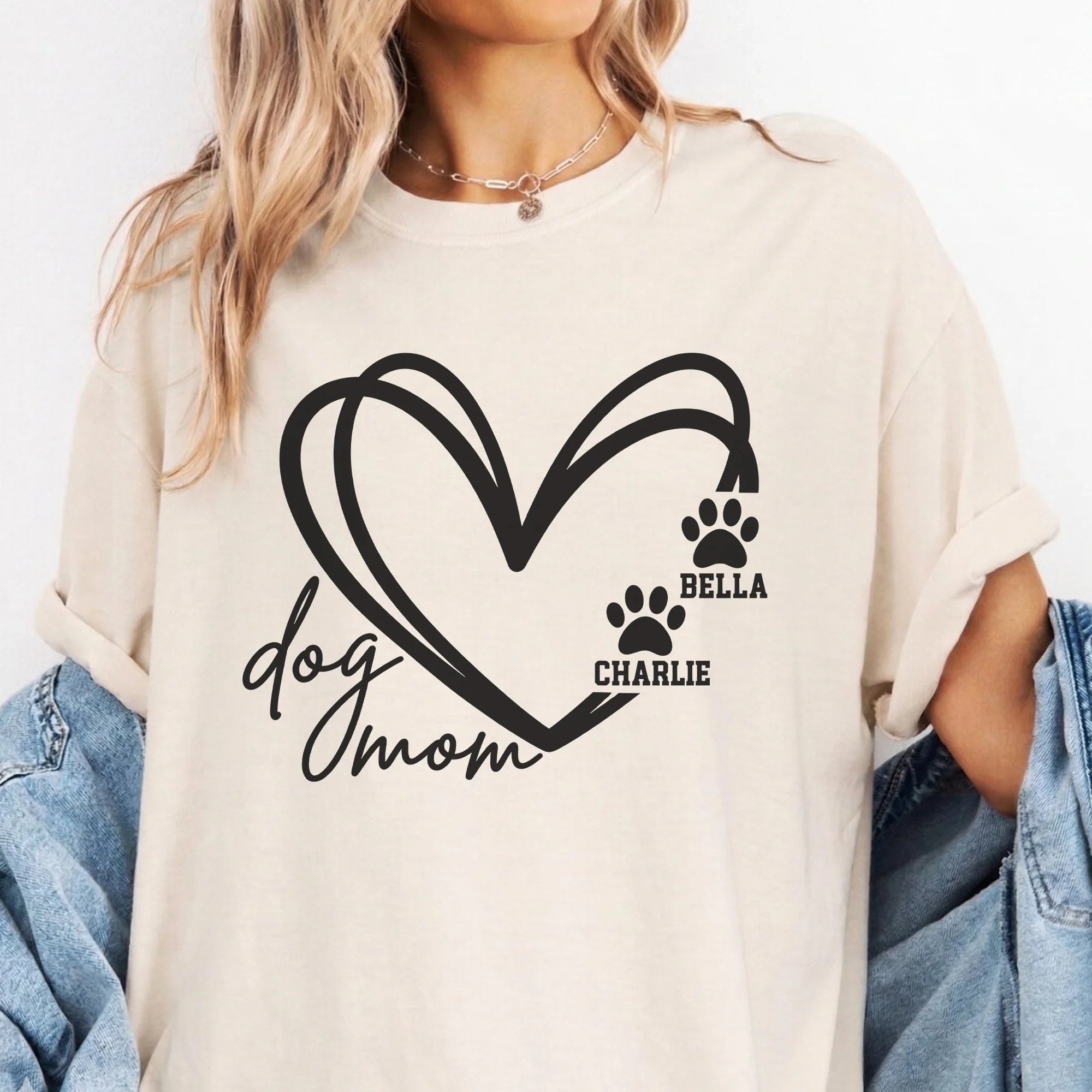Custom Dog Mom Shirt, Personalized Dog Name Tee, Mom Gift