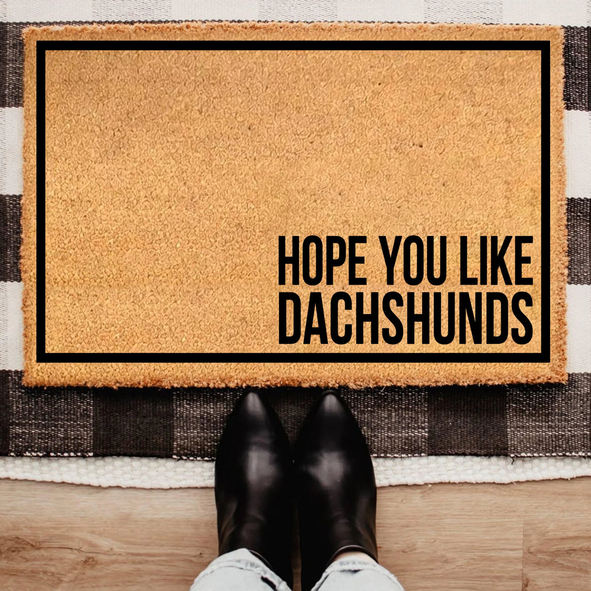 Hope You Like Dachshunds Doormat, Wiener Dog Lover Housewarming Gift