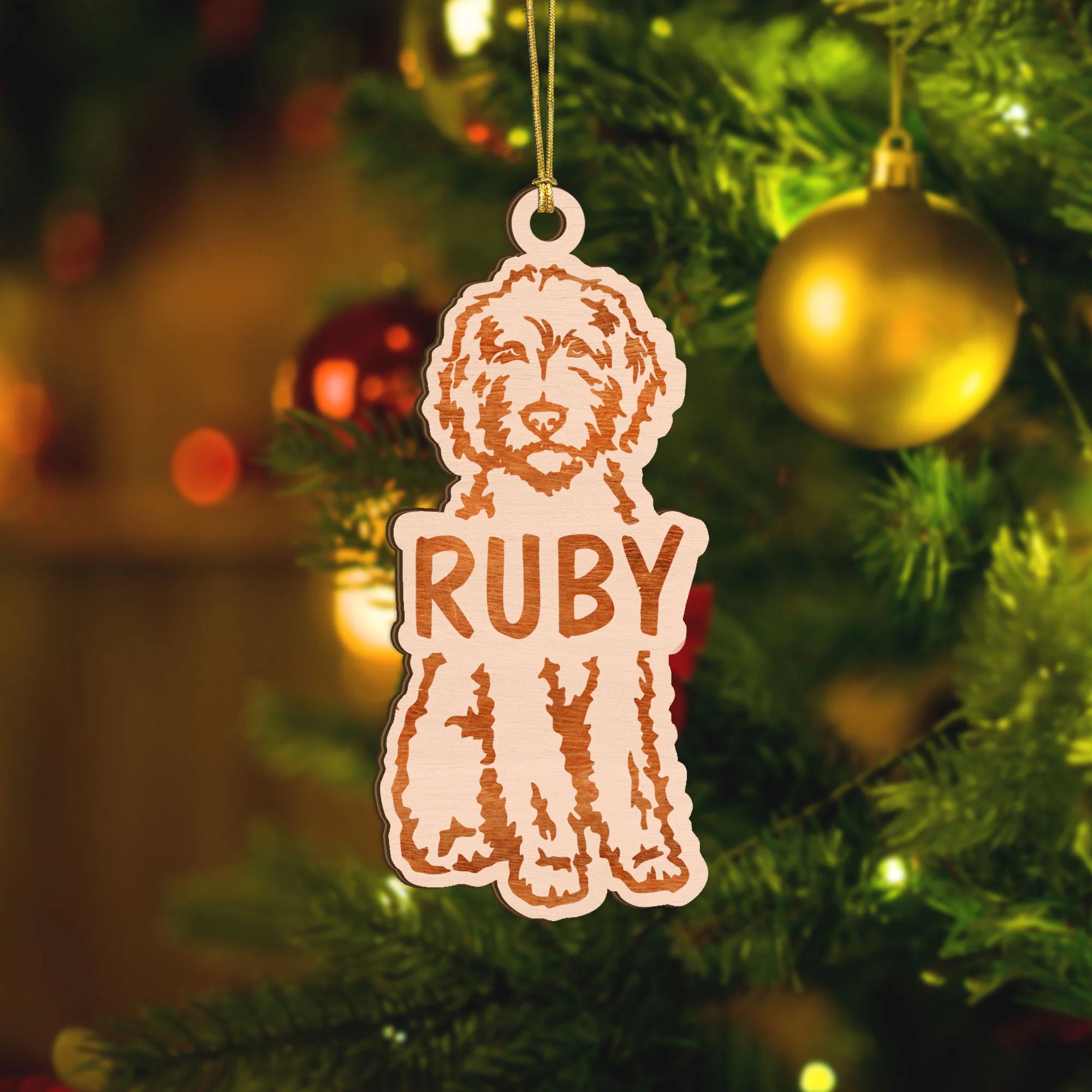 Personalized Doodle Dog Ornament, Goldendoodle Labradoodle Aussiedoodle Sheepadoodle Bernedoodle Gift