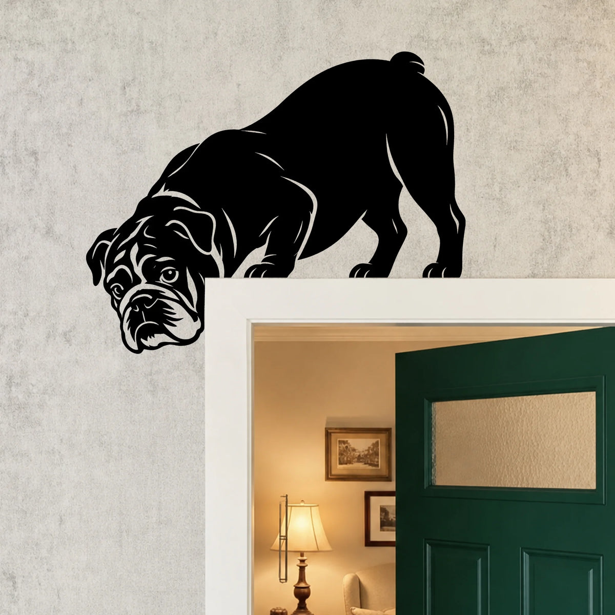 English Bulldog Metal Door Topper