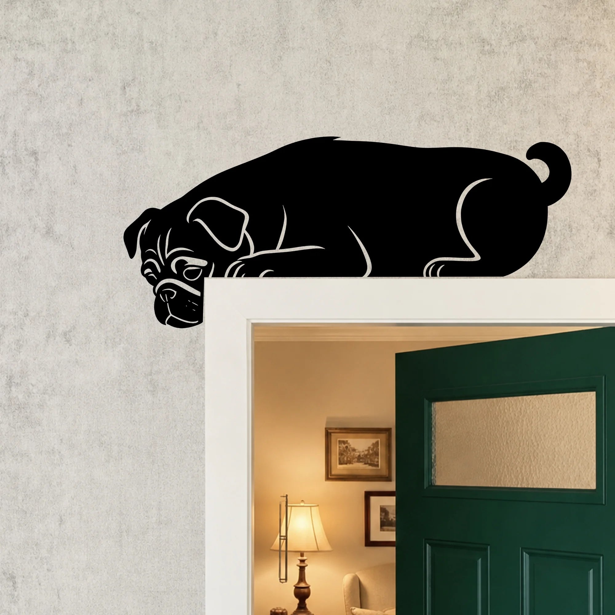 Pug Metal Door Topper