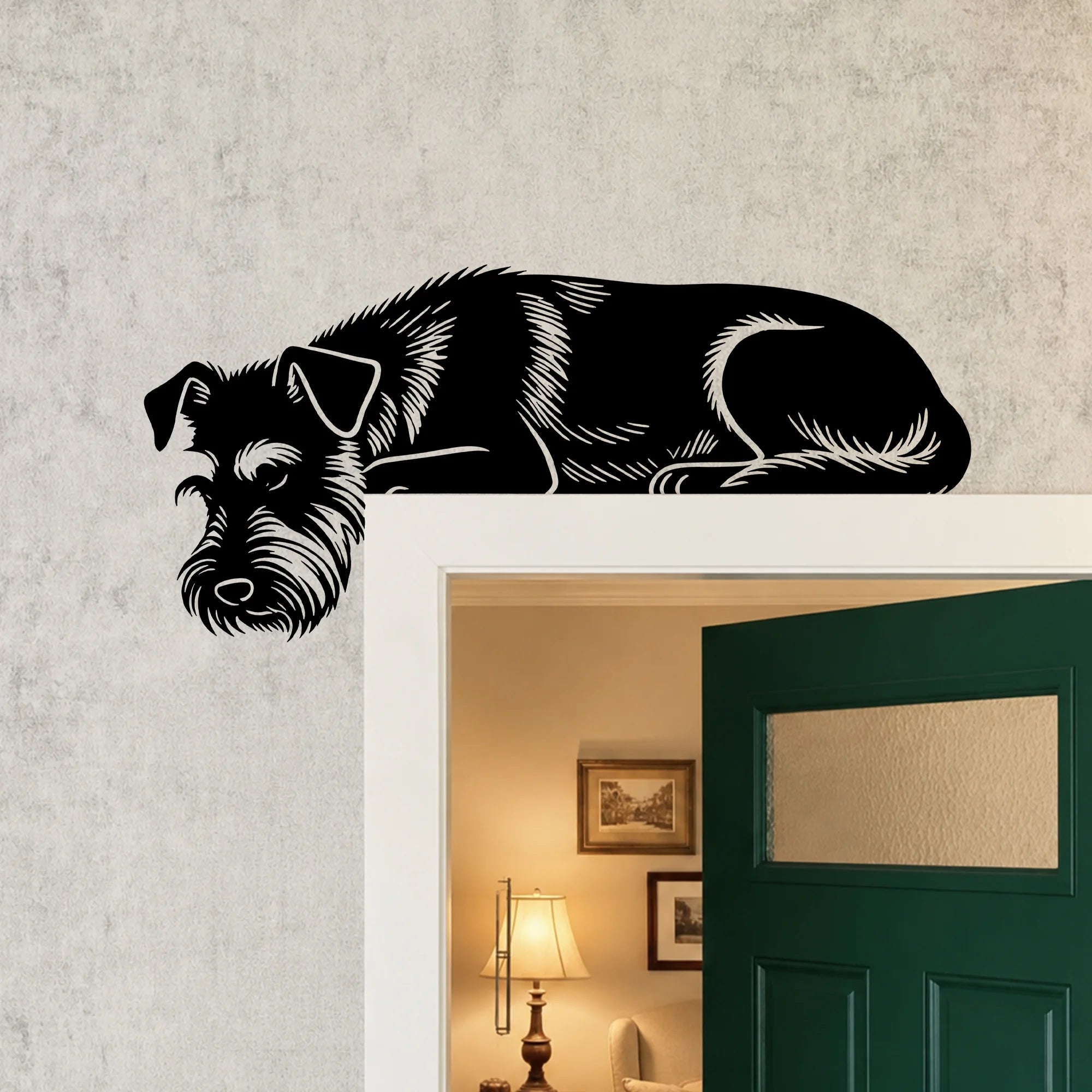 Schnauzer Metal Door Topper