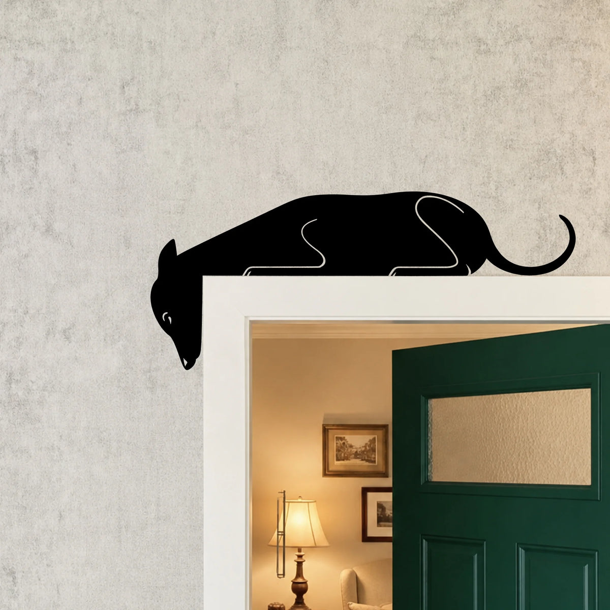Greyhound Metal Door Topper