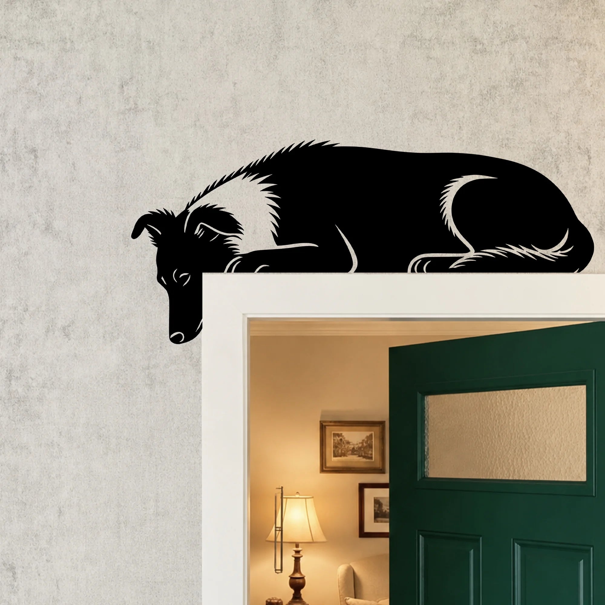 Border Collie Metal Door Topper