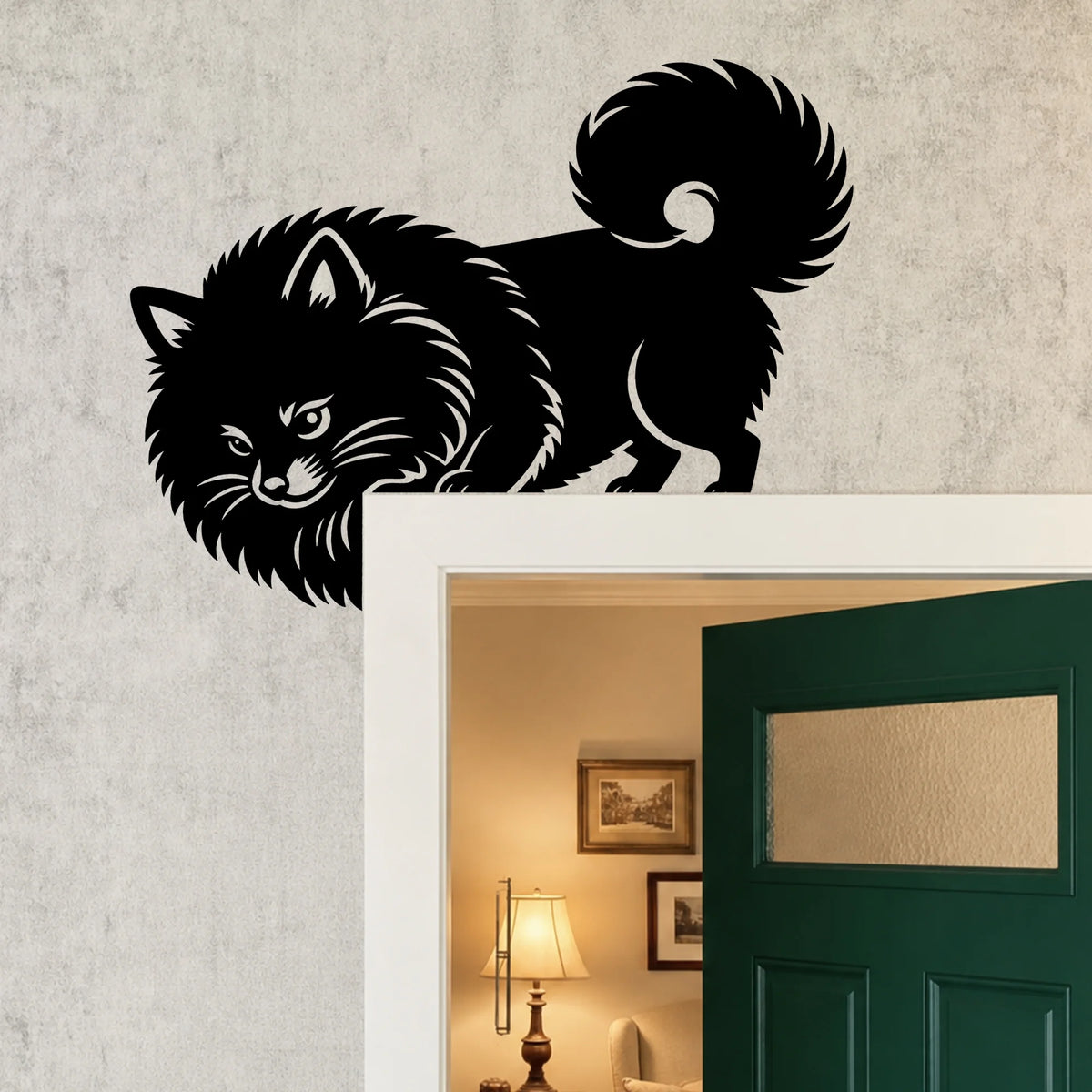 Pomeranian Metal Door Topper