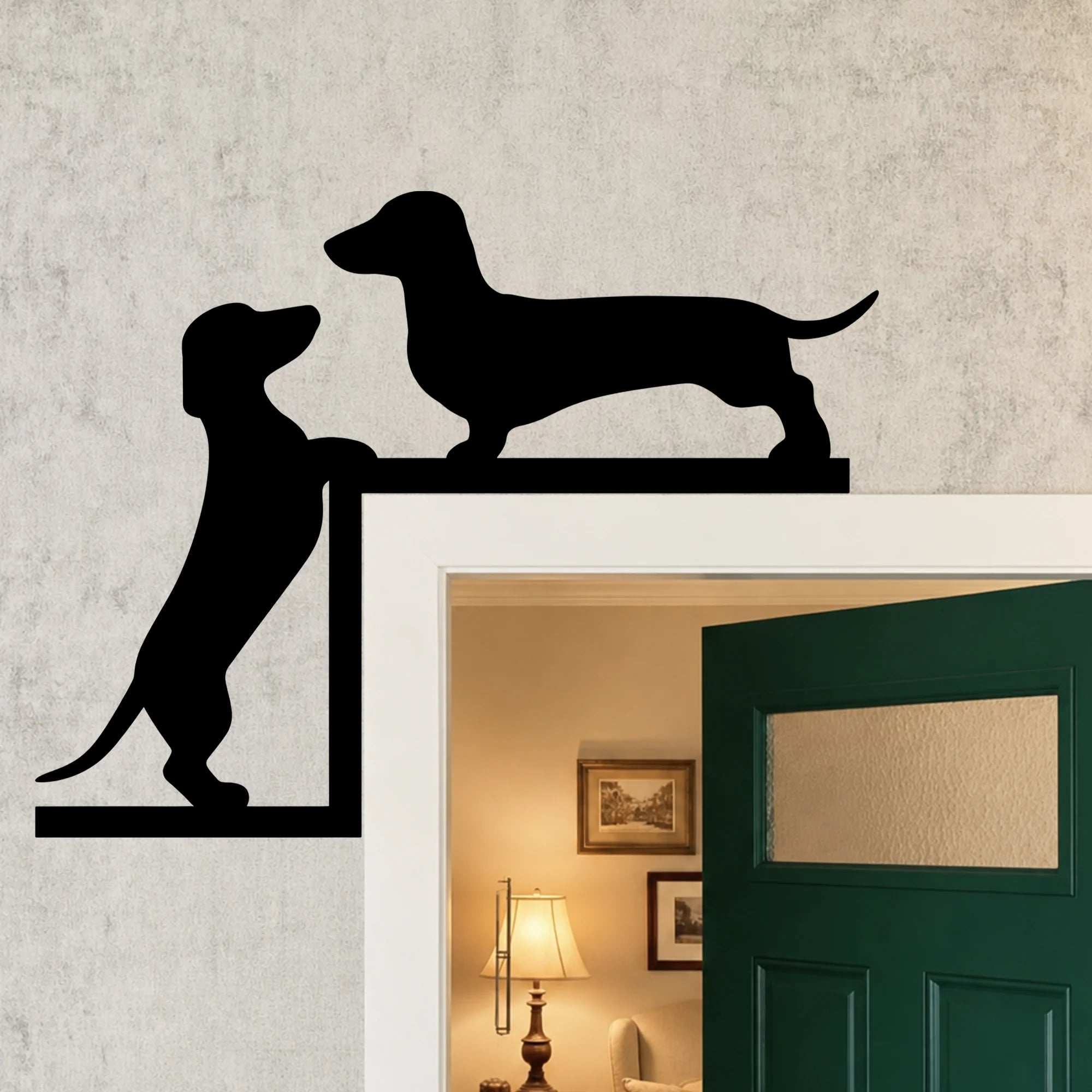 Large Wiener Dog/ Doxie Window Accent / Corner Accent / Door Decor